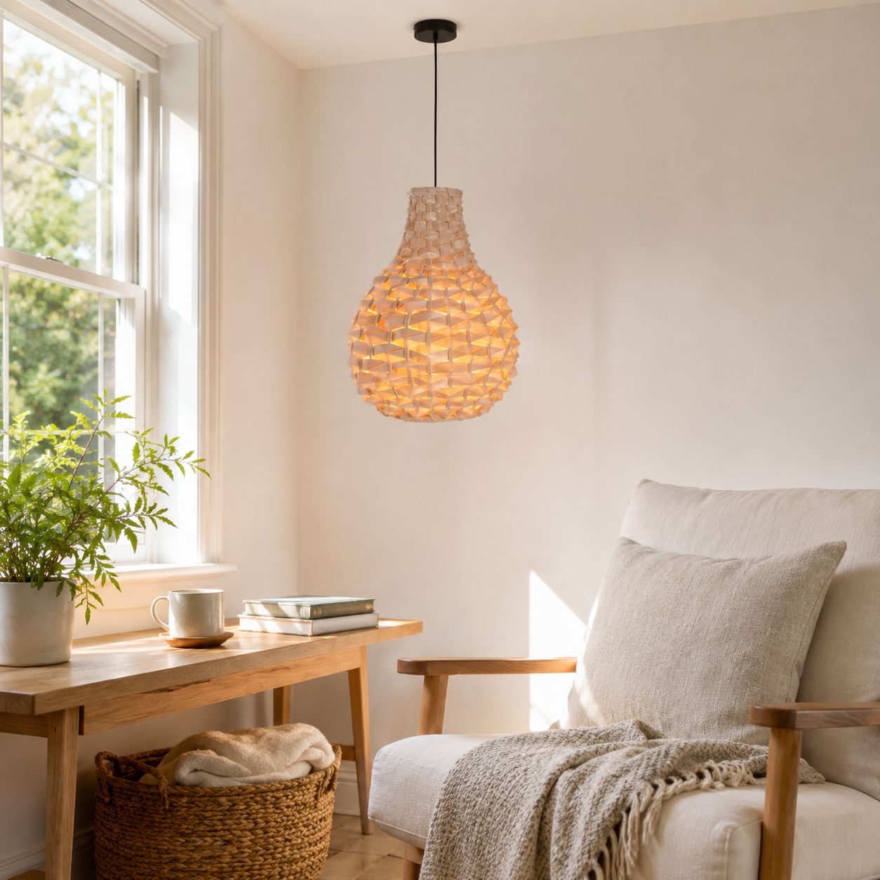 Lightsin Bamboo Hand-Weaving Pendant Light Natural Art Lighting Fixture Lightsin UK 
