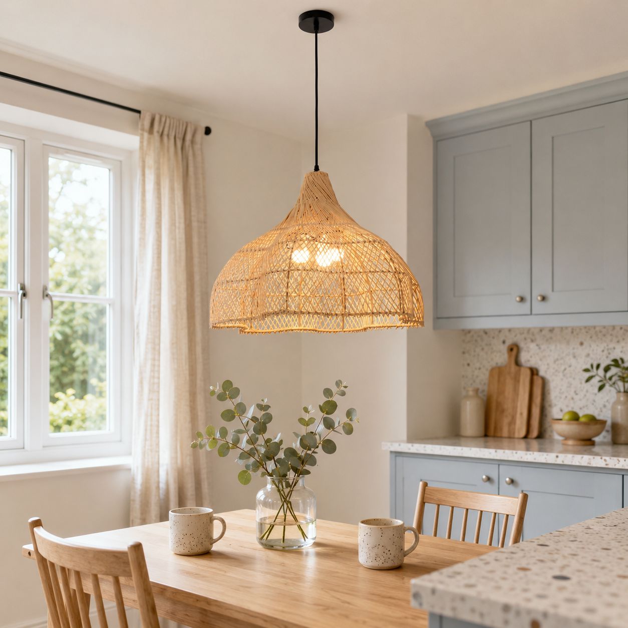 Lightsin Handcrafted Bamboo Rattan Pendant Light with Tranquil Umbrella Design Lightsin UK 