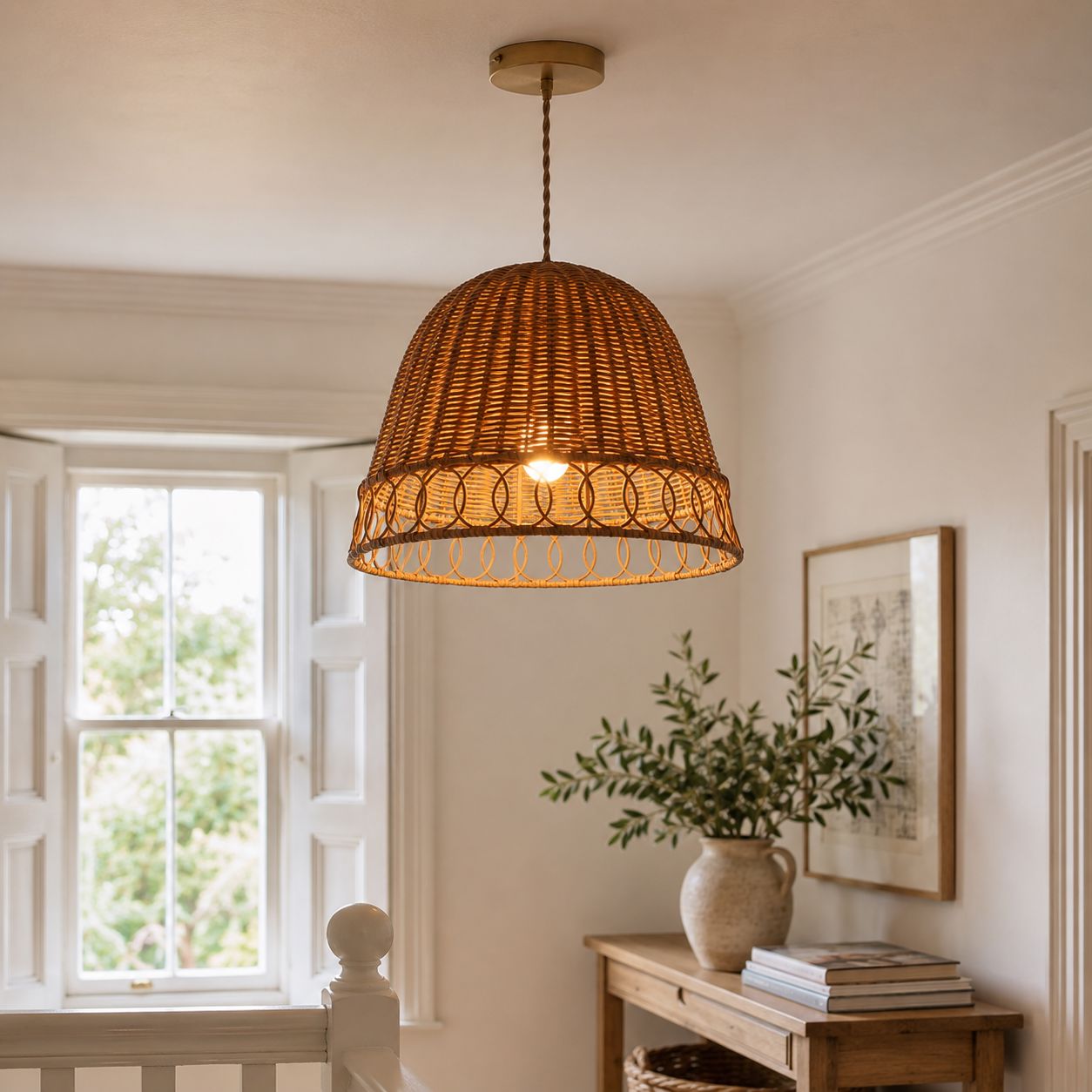 Lightsin Handwoven Rattan Pendant Light – Eco-Friendly, Warm Lighting for Cozy Living Rooms & Dining Spaces Lightsin UK 