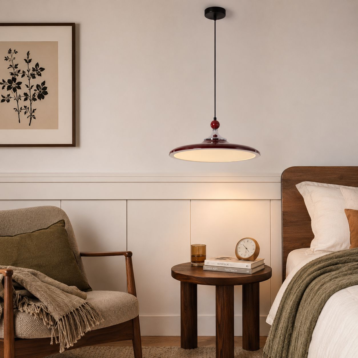 Red Iron Pendant Light | Colour-Changing E27 Ceiling Lamp Pendant Light Lightsin UK 