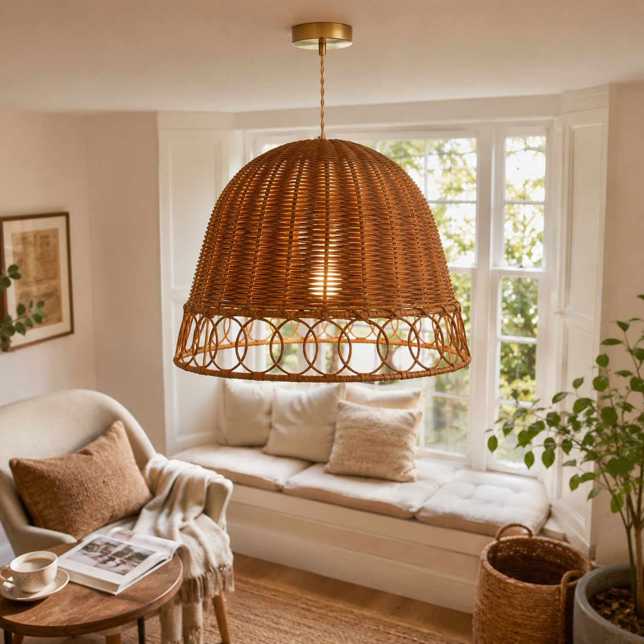 Lightsin Handwoven Rattan Pendant Light – Eco-Friendly, Warm Lighting for Cozy Living Rooms & Dining Spaces Lightsin UK 