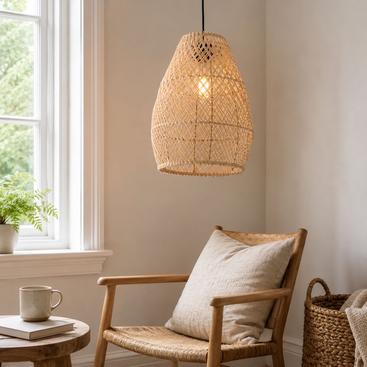 Lightsin Eco-Friendly Rustic Rattan Pendant Light For Home Decor Lightsin UK 