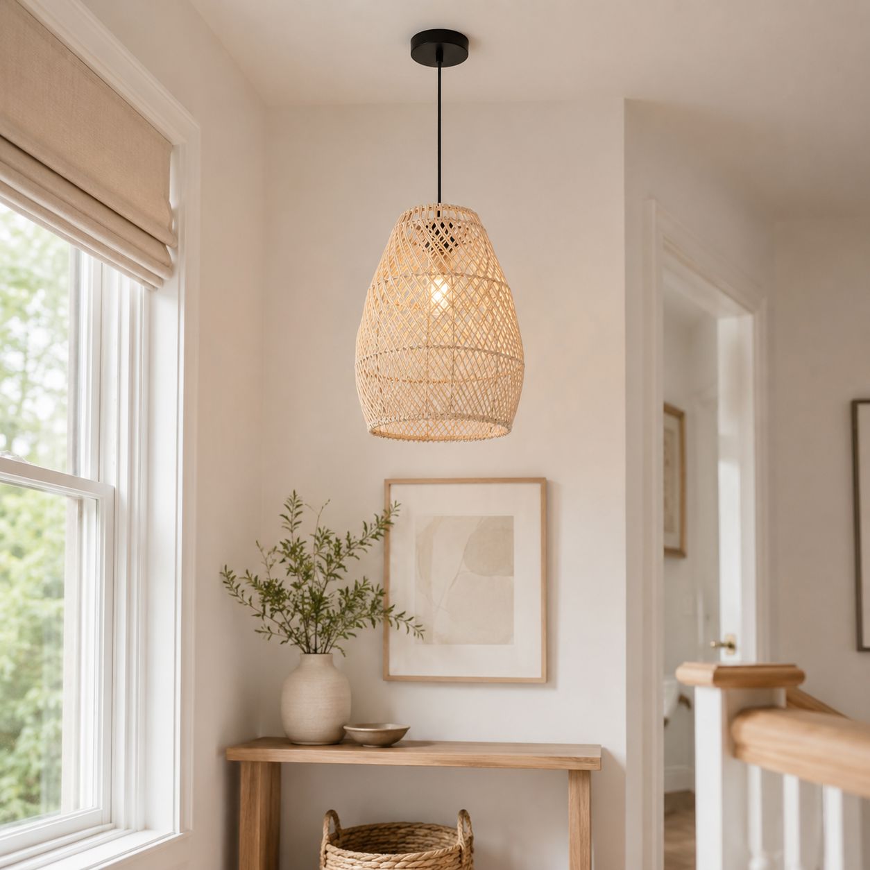 Lightsin Eco-Friendly Rustic Rattan Pendant Light For Home Decor Lightsin UK 