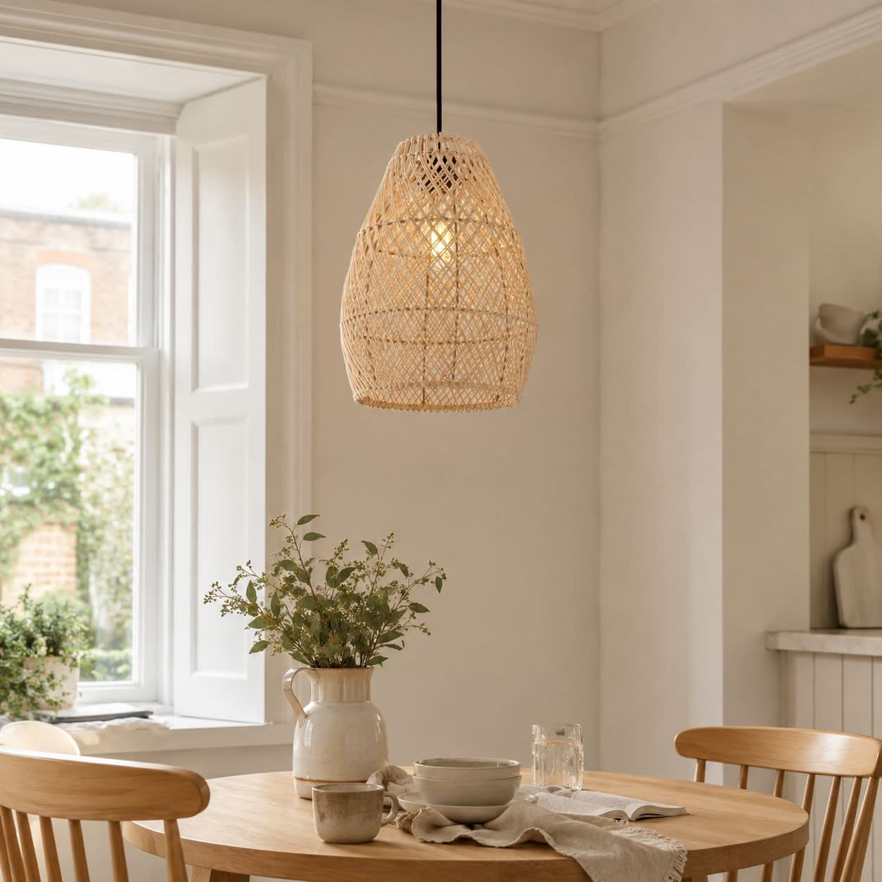 Lightsin Eco-Friendly Rustic Rattan Pendant Light For Home Decor Lightsin UK 