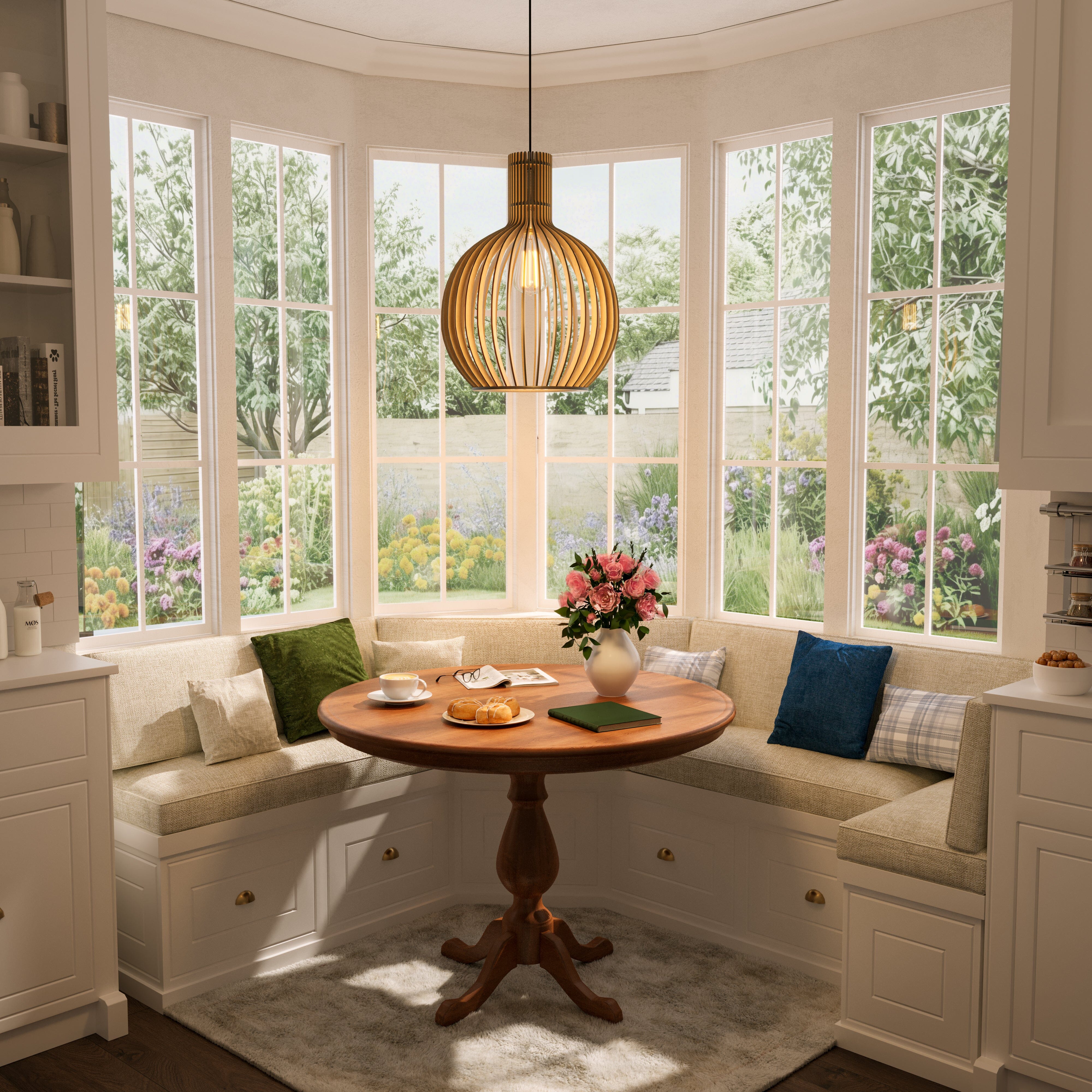 Lightsin Shadome-Scandinavian LED Wooden Birdcage Pendant Light Lightsin UK 