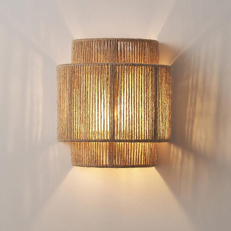 Vintage Hand-Woven Hemp Rope Half Cylinder Wall Lamp Lightsin UK 1-item In Stock 