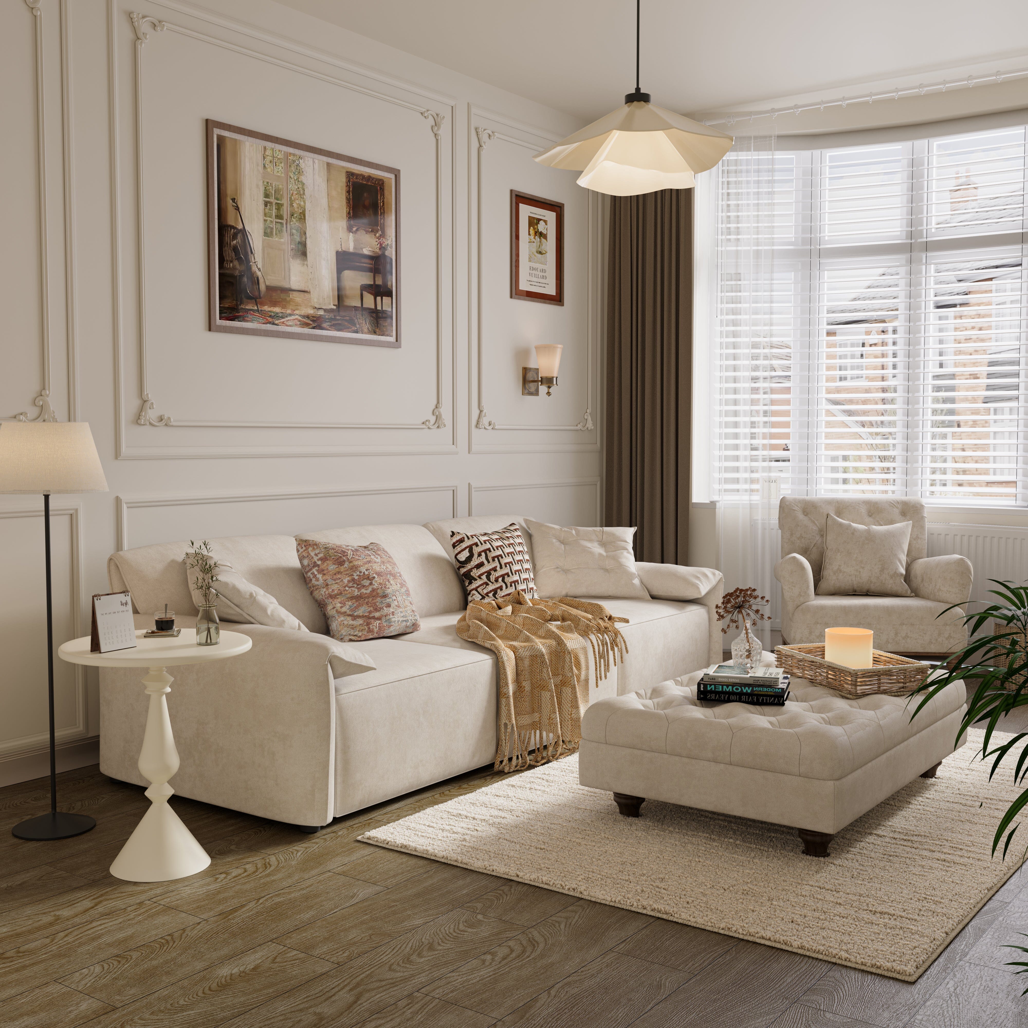 Cottonfy Convenient Remote Control Modular Chaise Sofa Bed Living and Home 