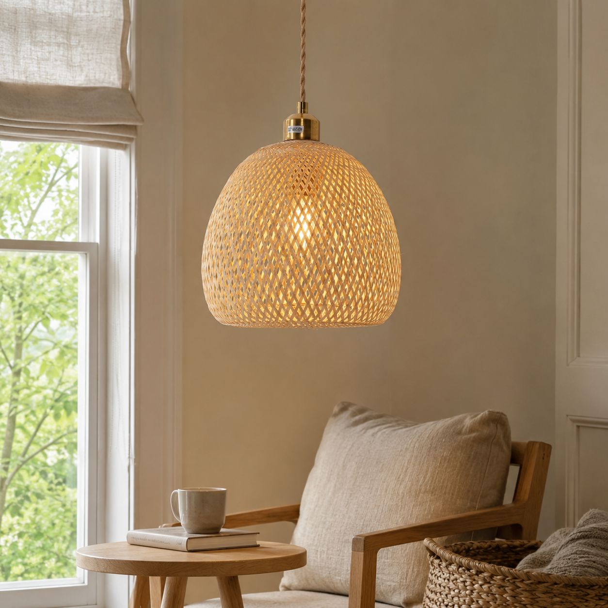Lightsin Handwoven Bamboo Pendant Light – Natural, Eco-Friendly Lighting for Cozy Spaces Lightsin UK 