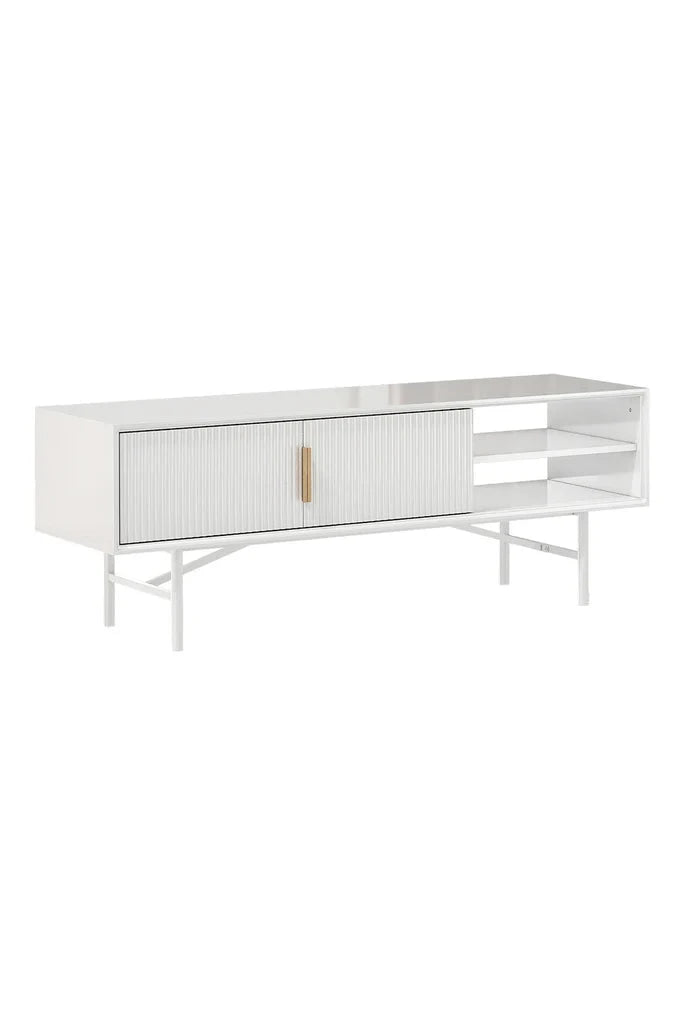 White Striped Wooden Nightstand Living and Home 