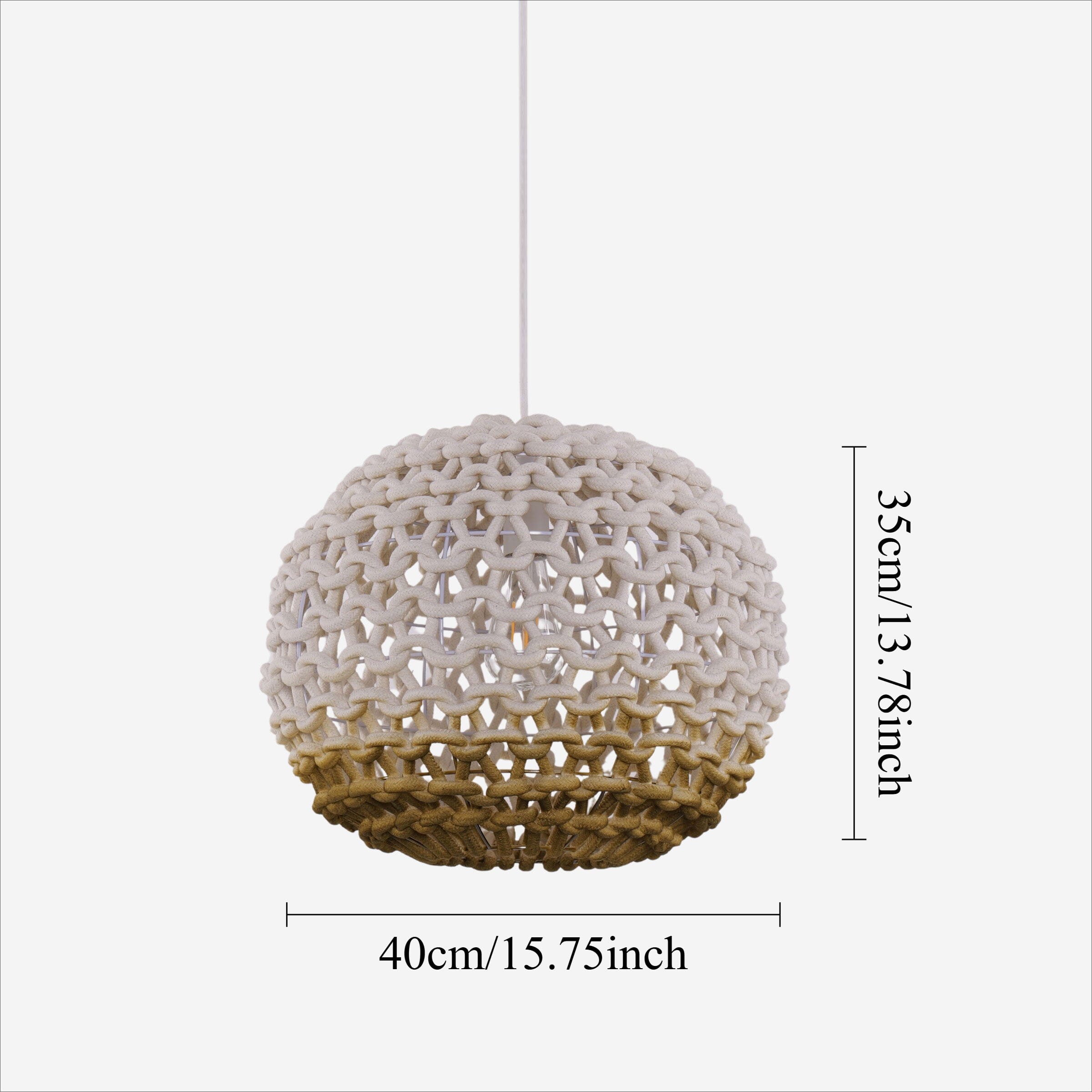 Lightsin Artisanal Globe-Shaped Cotton Rope Pendant Light for Natural Elegance Lightsin UK 