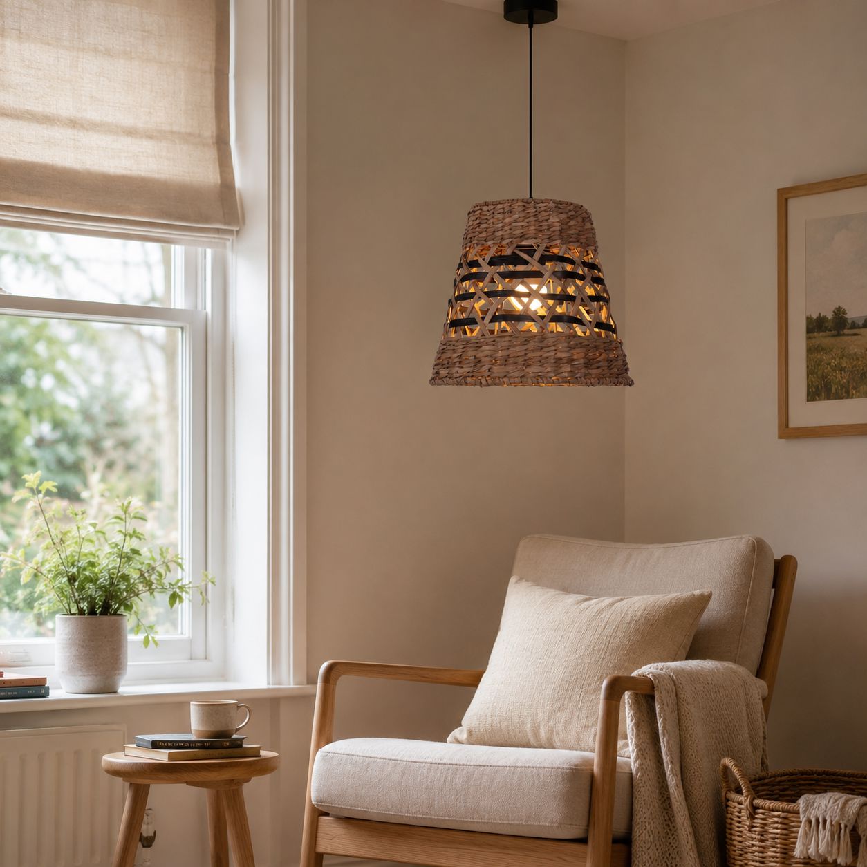 Lightsin Handwoven Paper Rope Pendant Light Bohemian Rustic Charm Lightsin UK 