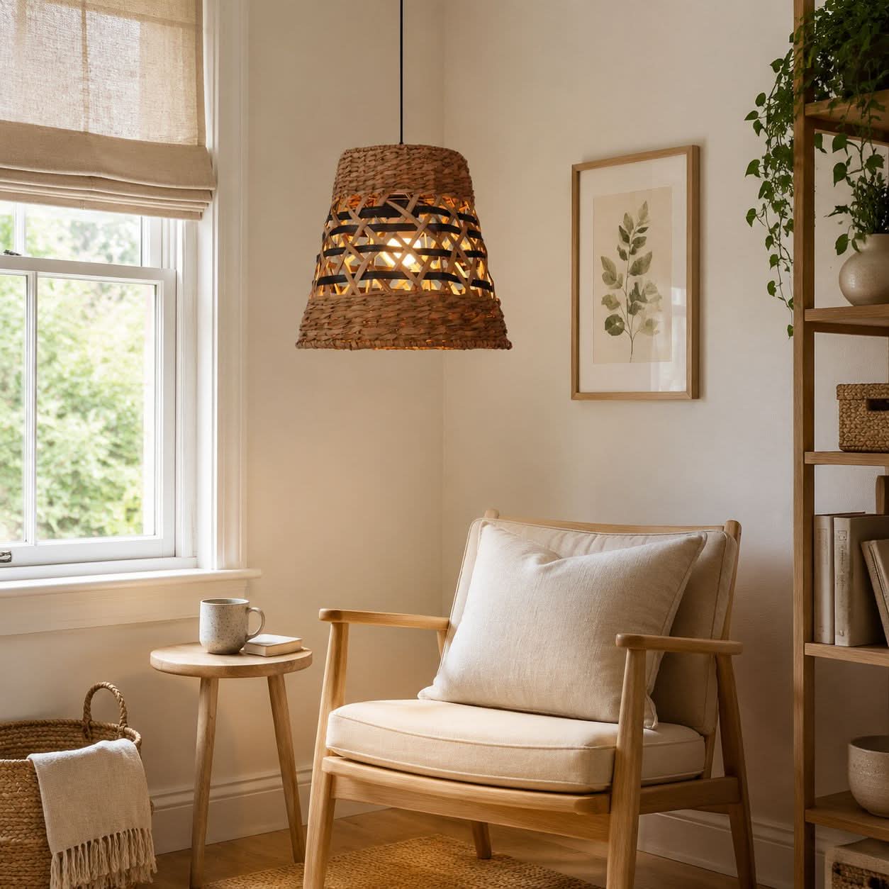 Lightsin Handwoven Paper Rope Pendant Light Bohemian Rustic Charm Lightsin UK 