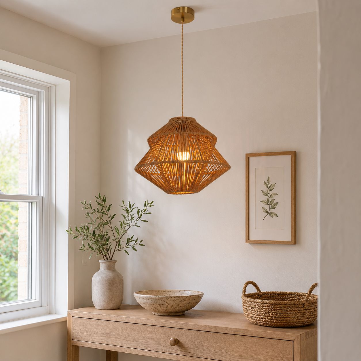 Lightsin Rustic Paper Rope Iron Pendant Light Lightsin UK 