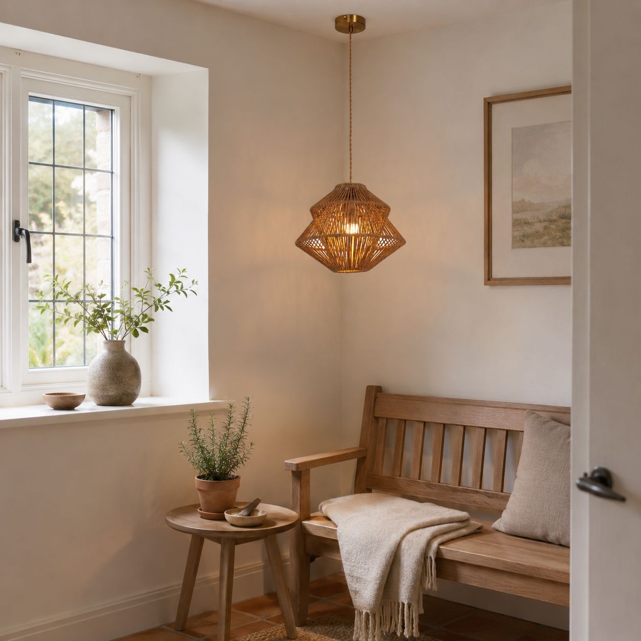 Lightsin Rustic Paper Rope Iron Pendant Light Lightsin UK 