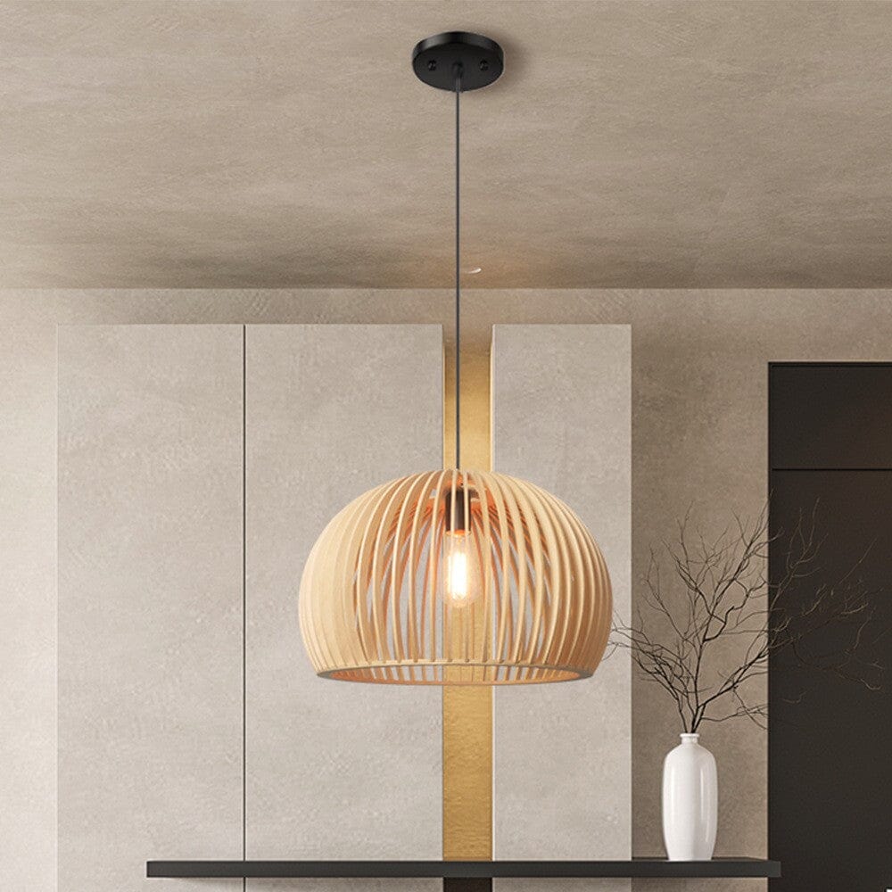 Lightsin Wooden Ceiling Pendant Light Modern Rustic Hanging Lamp for Living Room Kitchen Lightsin UK S 