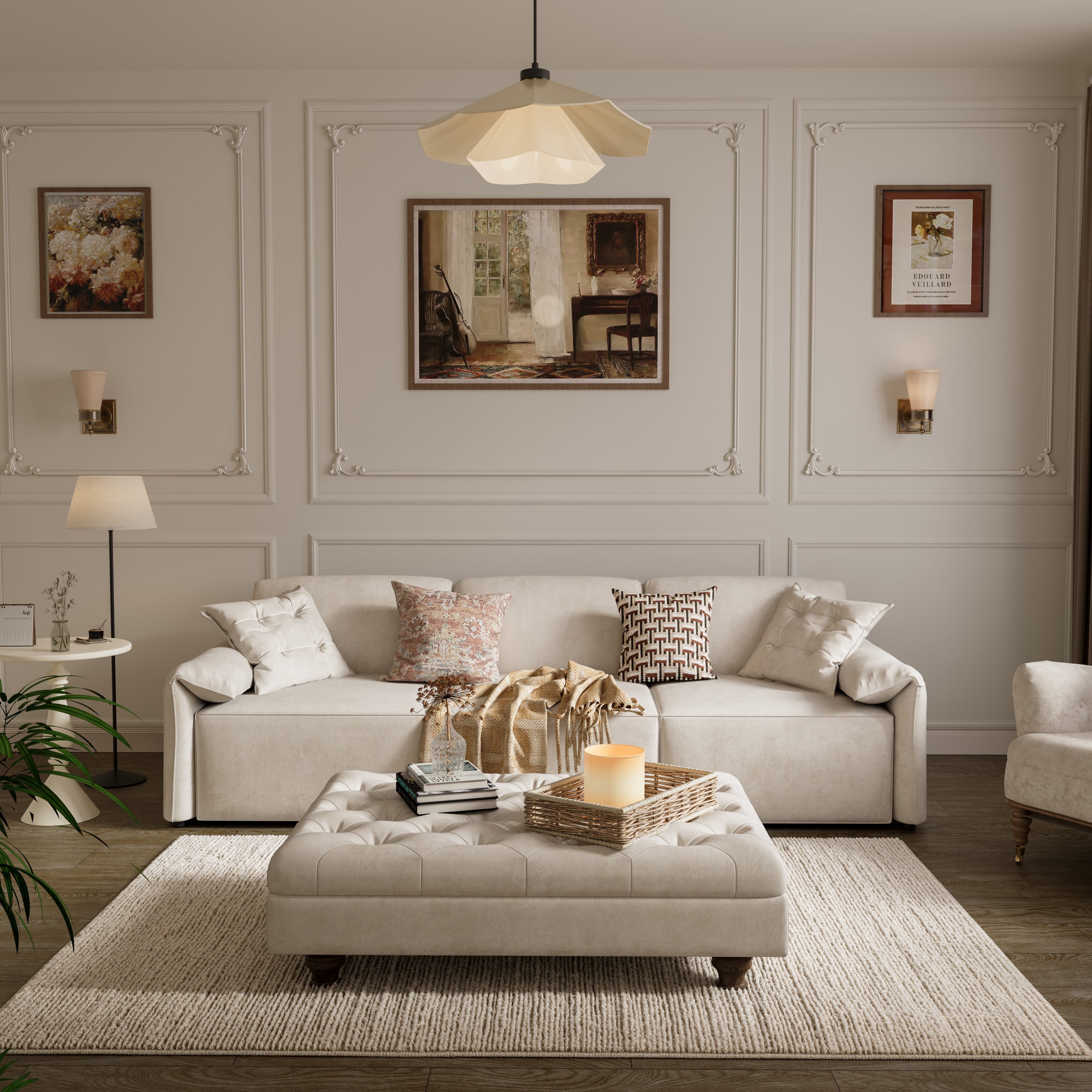 Cottonfy Convenient Remote Control Modular Chaise Sofa Bed Living and Home 