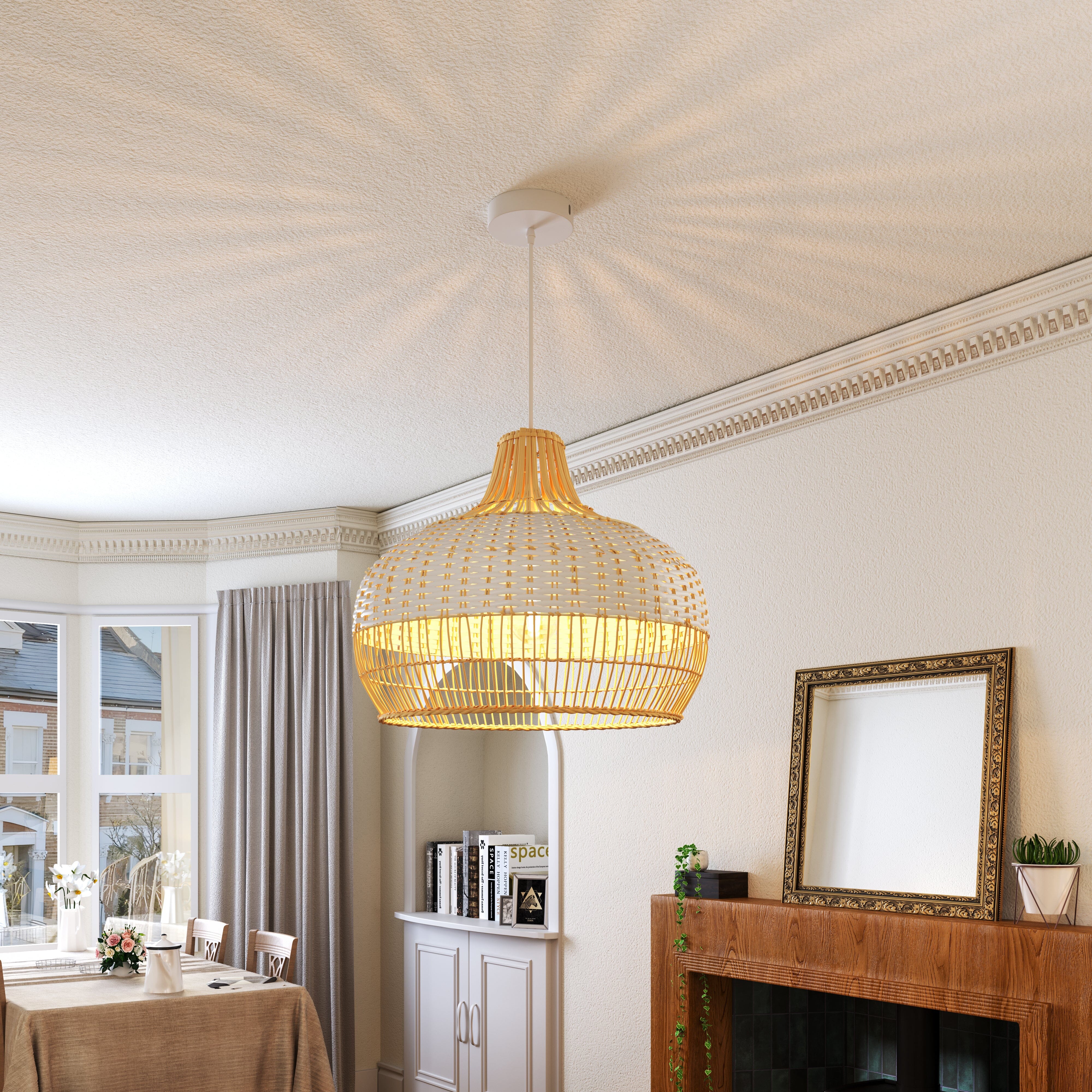 Lightsin Handwoven Rattan Pendant Light for Kitchen and Boho-Style Interiors Lightsin UK 