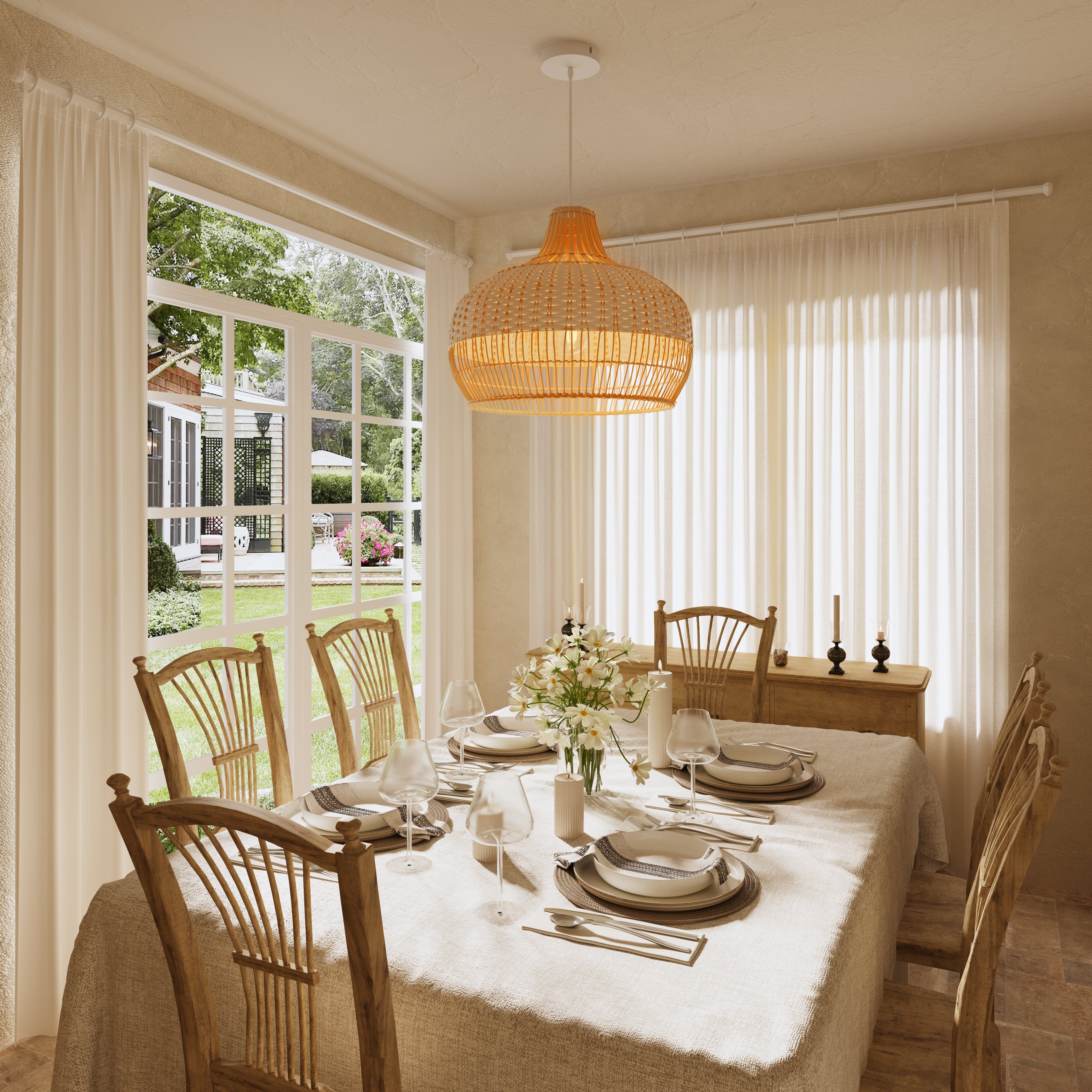 Lightsin Handwoven Rattan Pendant Light for Kitchen and Boho-Style Interiors Lightsin UK 