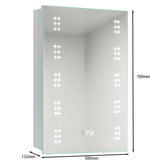 700x500MM LED Illuminated Mirror Cabinet with Shaver Socket&Demister Pad Bathroom Mirror Cabinets Living and Home 