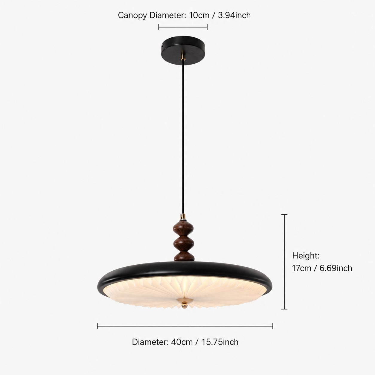 Black Pleated Pendant Light | Colour-Changing LED Ceiling Lamp Pendant Light Lightsin UK 