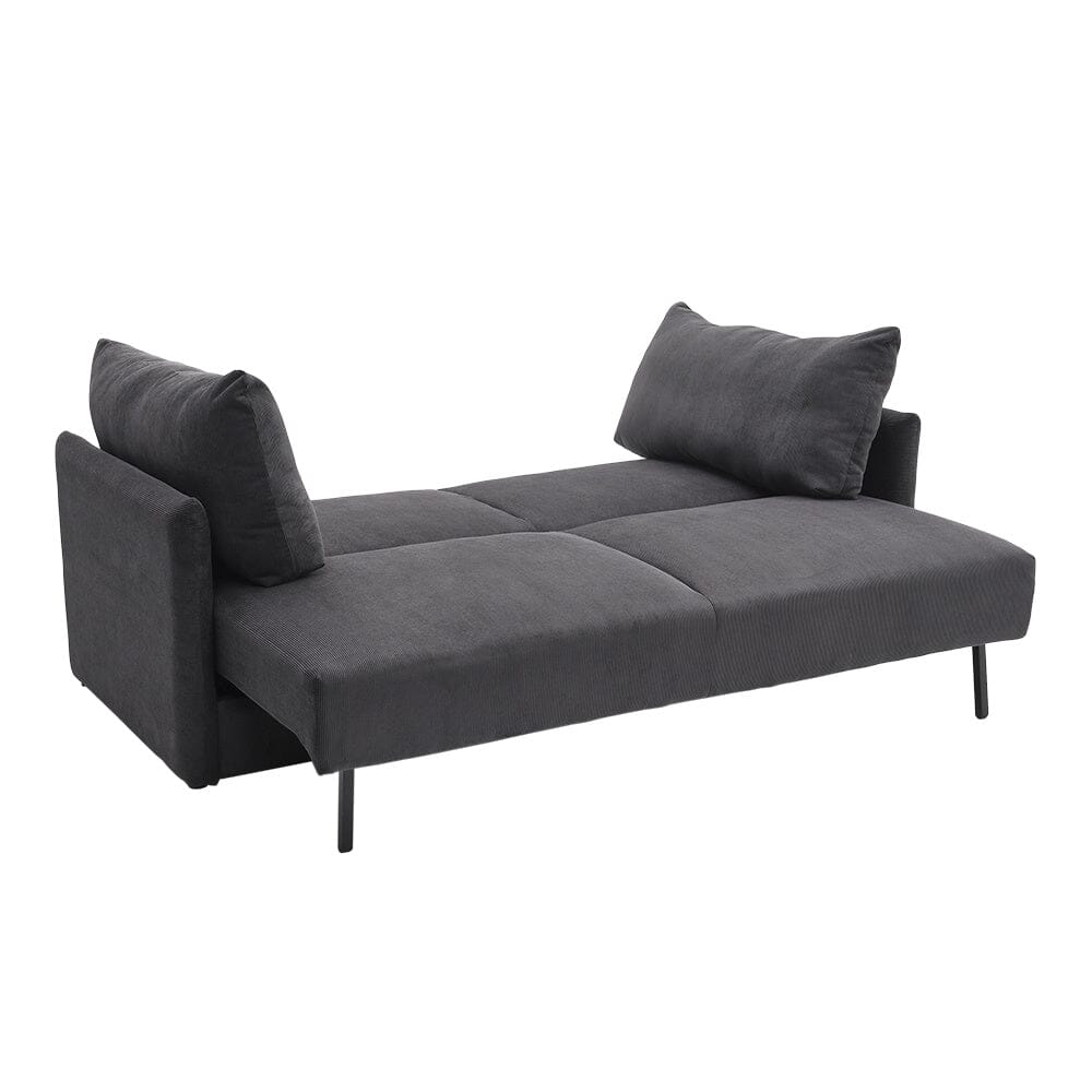Grey 3-Seater Sleeper Sofa Bed polyester/corduroy Living and Home 