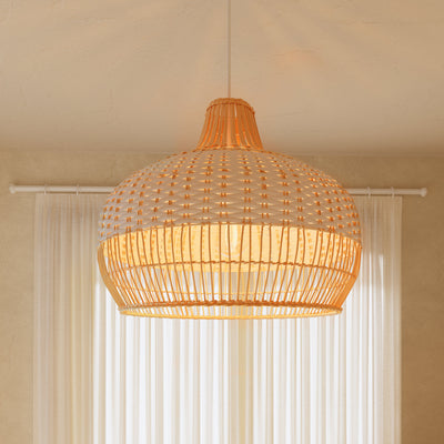 Lightsin Handwoven Rattan Pendant Light for Kitchen and Boho-Style Interiors Lightsin UK L 