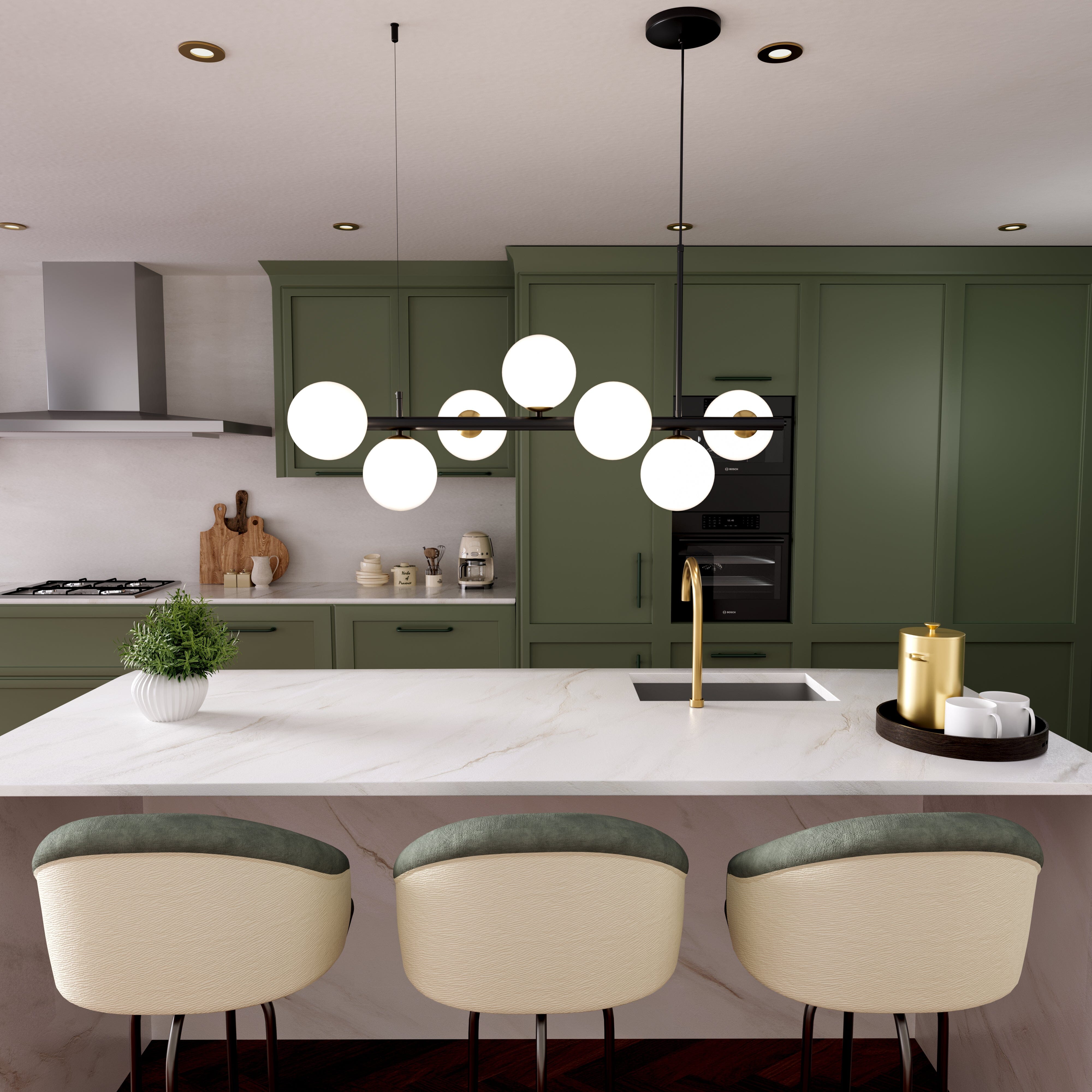 Lightsin Cumulus - Modern Metal Chandelier with LED White Shade Lightsin UK 7 lights In Stock 