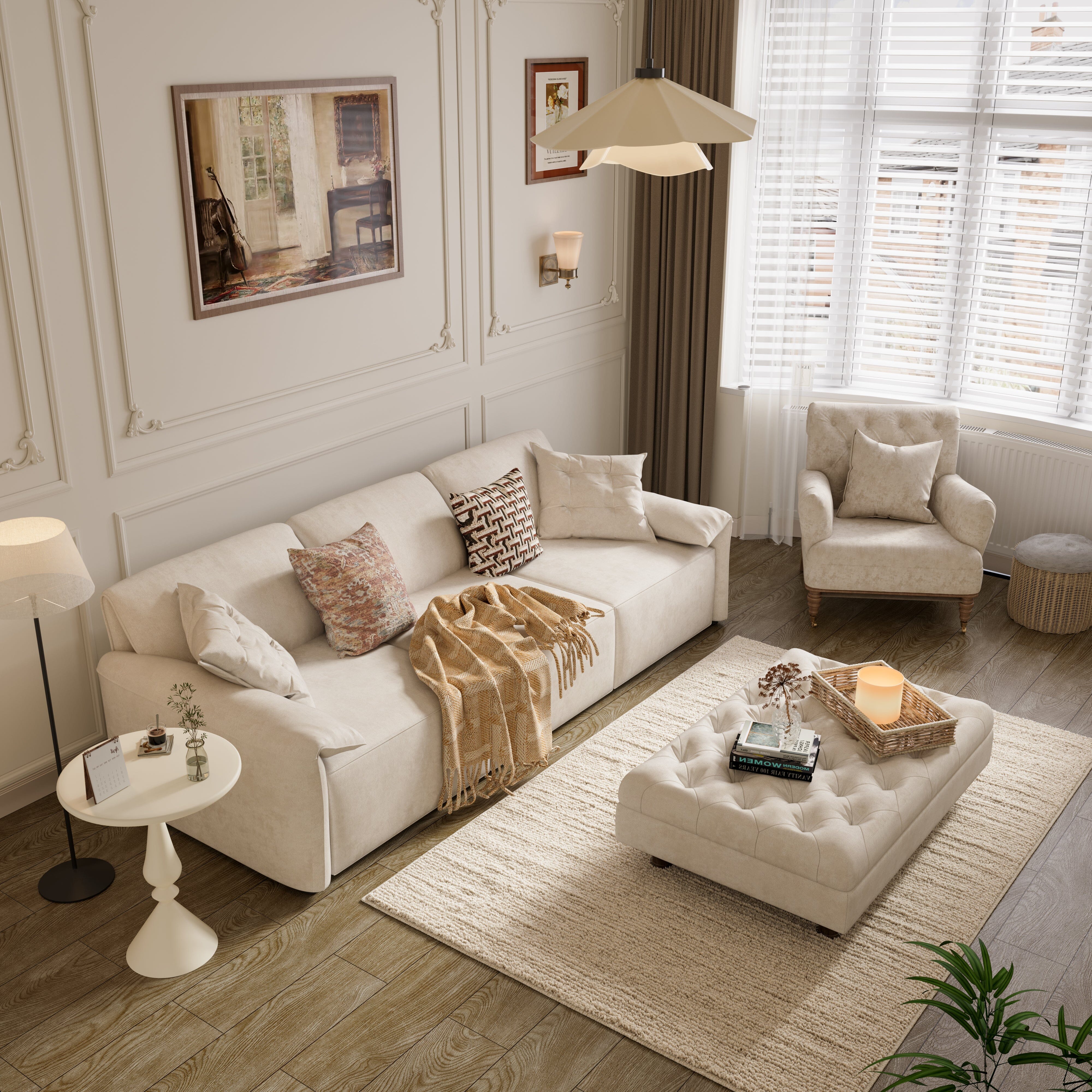 Cottonfy Convenient Remote Control Modular Chaise Sofa Bed Living and Home 