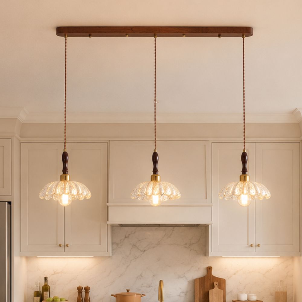 3-Light Walnut Resin Mini Pendant Light | Adjustable Bar Ceiling Lamp Pendant Light Lightsin UK In Stock 