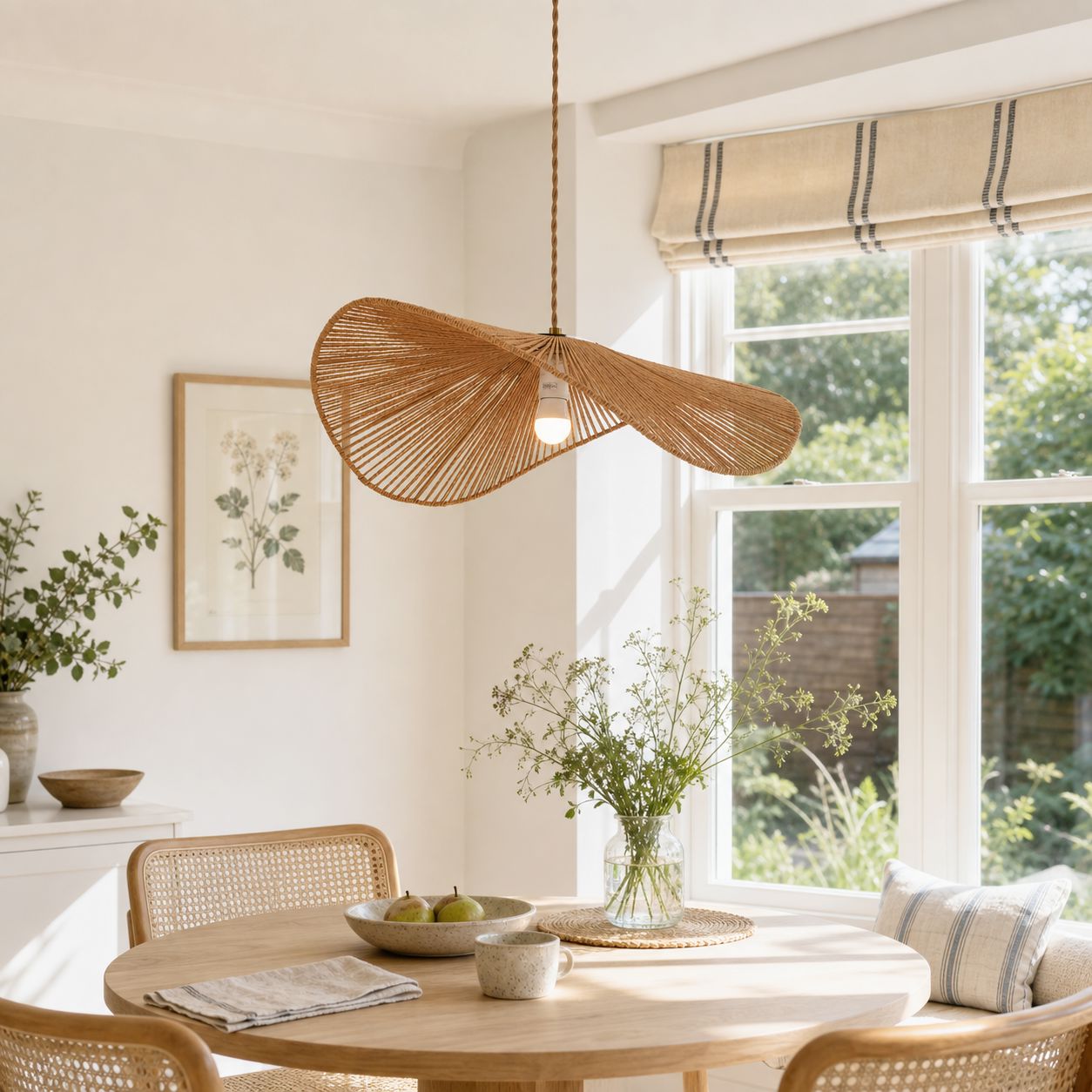 Lightsin Vintage Simple Creative Handwoven Hemp Rope Pendant Light Fixture Lightsin UK 