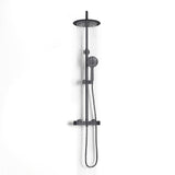 Black Round Shower Head Shower Mixer Set Shower Systems Living and Home 