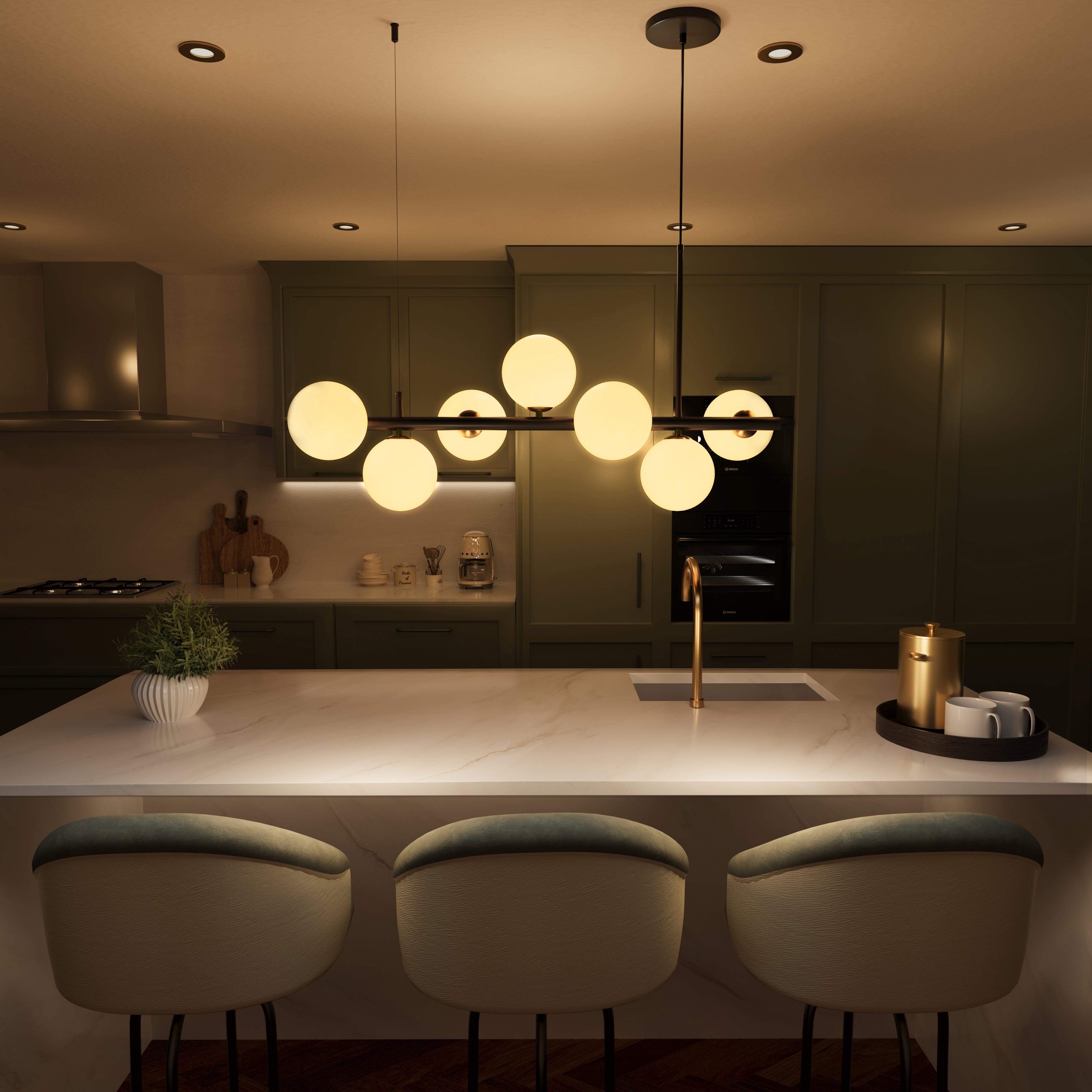 Lightsin Cumulus - Modern Metal Chandelier with LED White Shade Lightsin UK 7 lights Pre-Order 