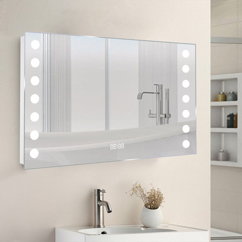 Rectangle LED Illuminated Bathroom Mirror 800x600MM Bathroom Mirrors Living and Home 