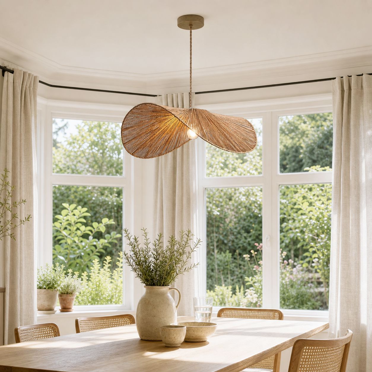 Lightsin Vintage Handwoven Hemp Rope Bedroom Ceiling Lights Lightsin UK 