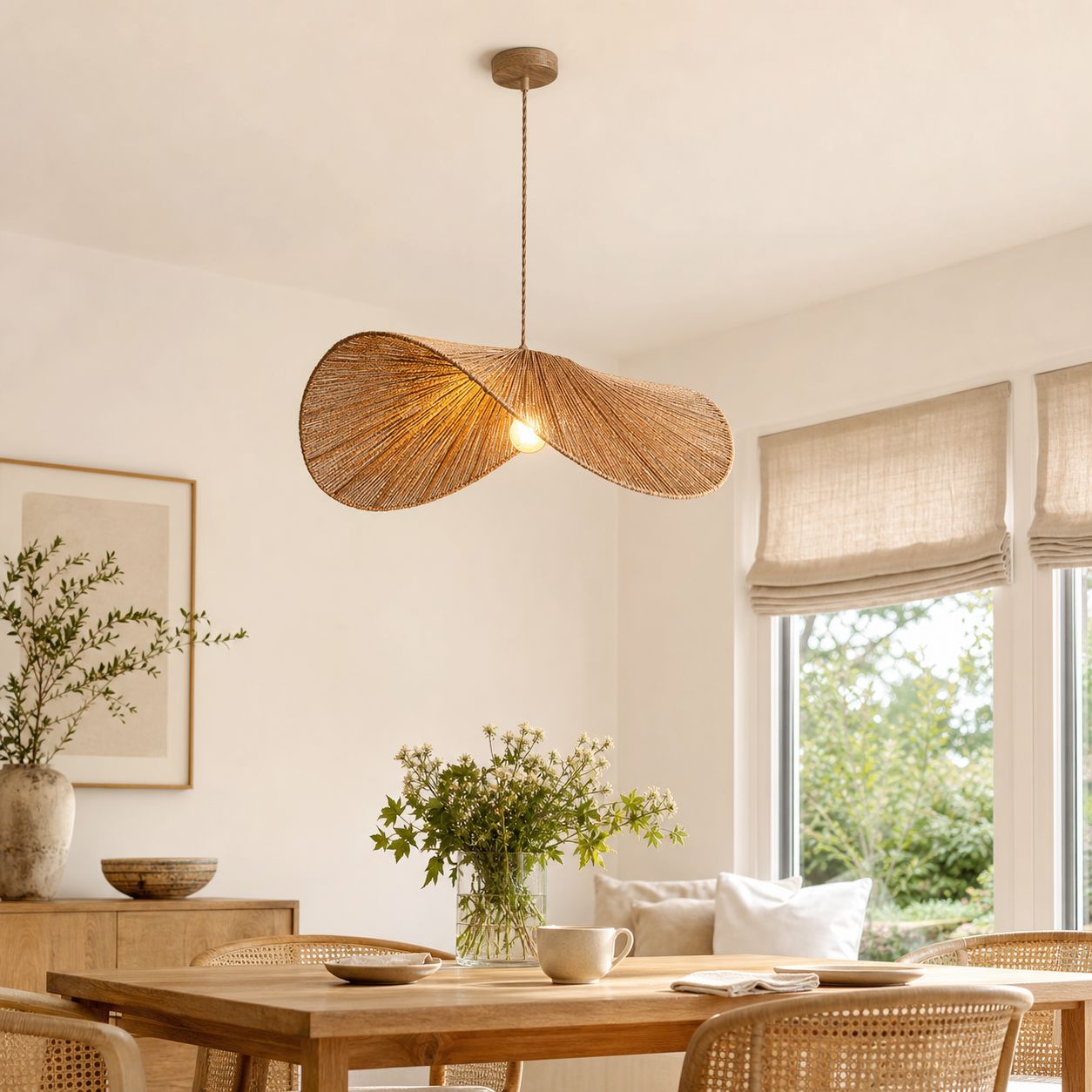 Lightsin Vintage Handwoven Hemp Rope Bedroom Ceiling Lights Lightsin UK 