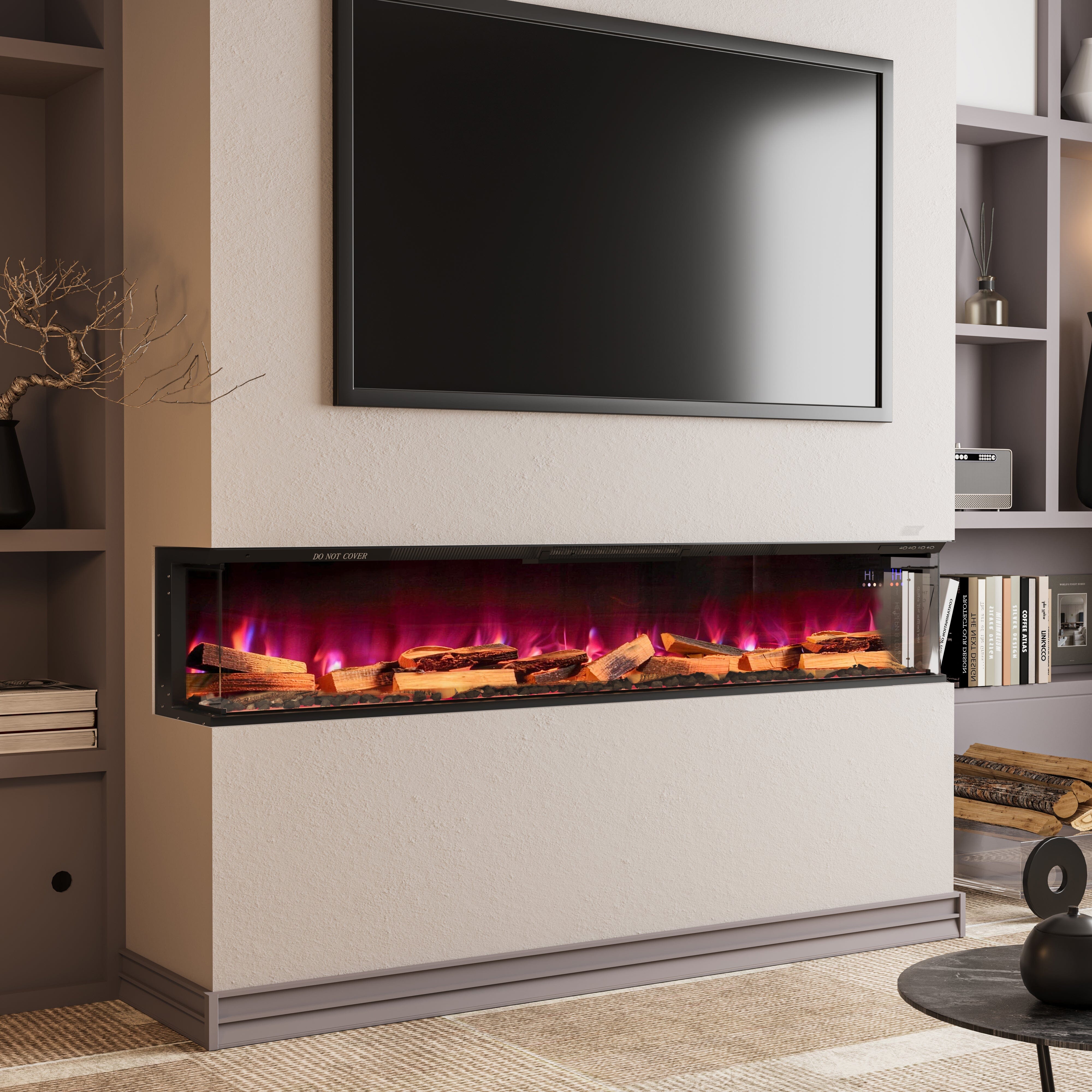 70Inch 3-Sided Smart Electric Fireplace Living and Home 