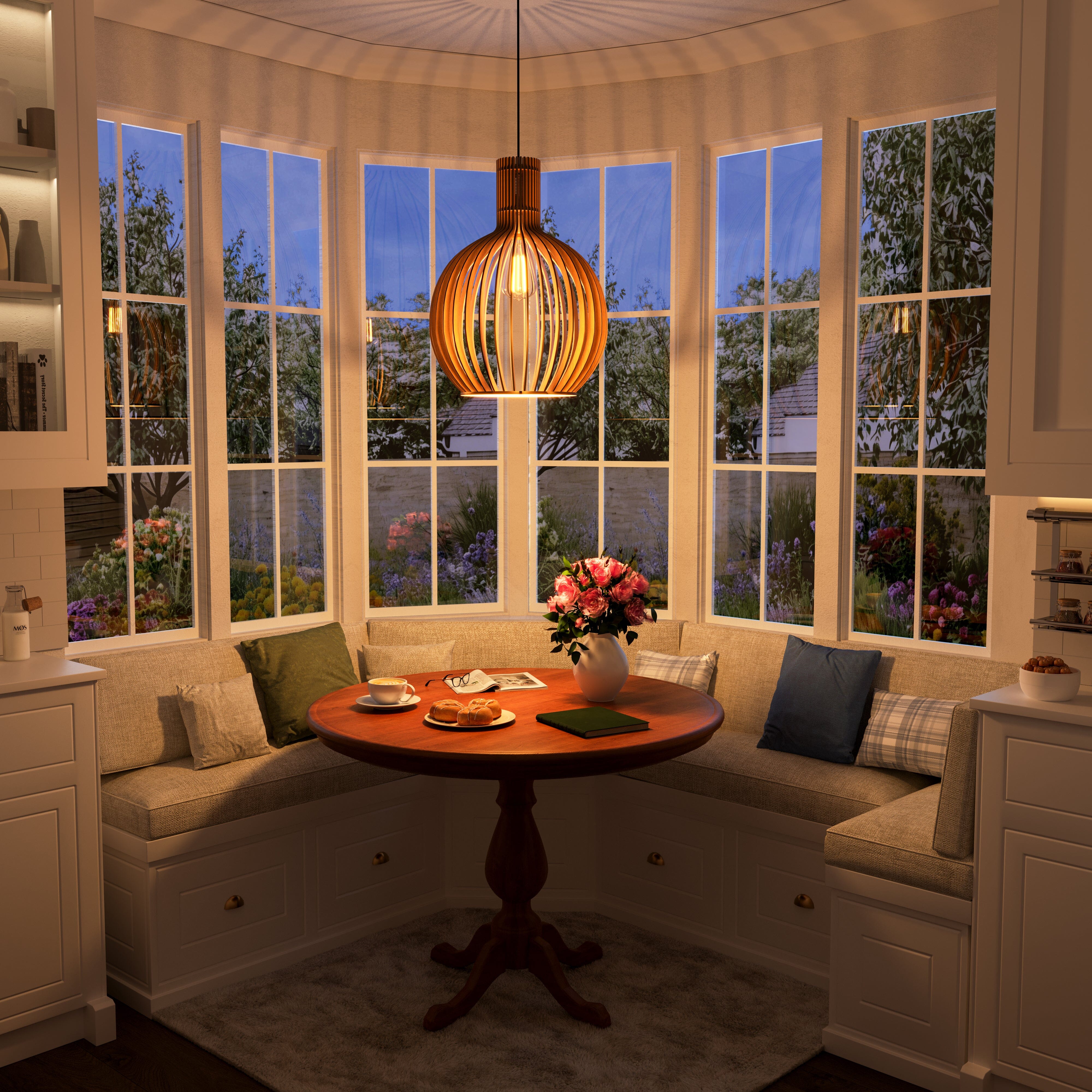 Lightsin Shadome-Scandinavian LED Wooden Birdcage Pendant Light Lightsin UK 