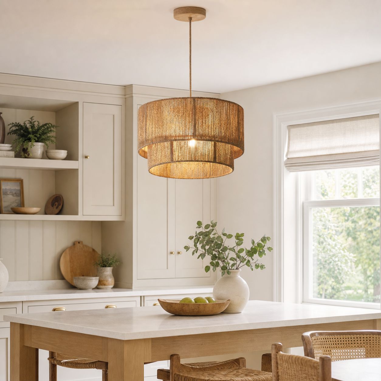 Lightsin Double Tier Hemp Rope Led Pendant Light Lightsin UK 