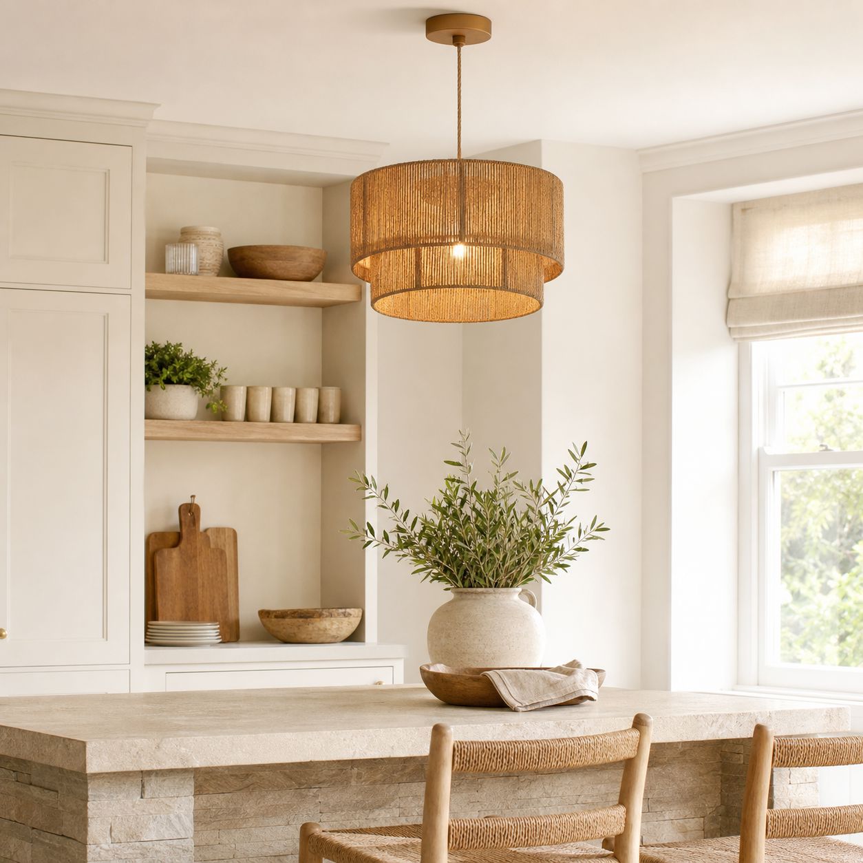 Lightsin Double Tier Hemp Rope Led Pendant Light Lightsin UK 