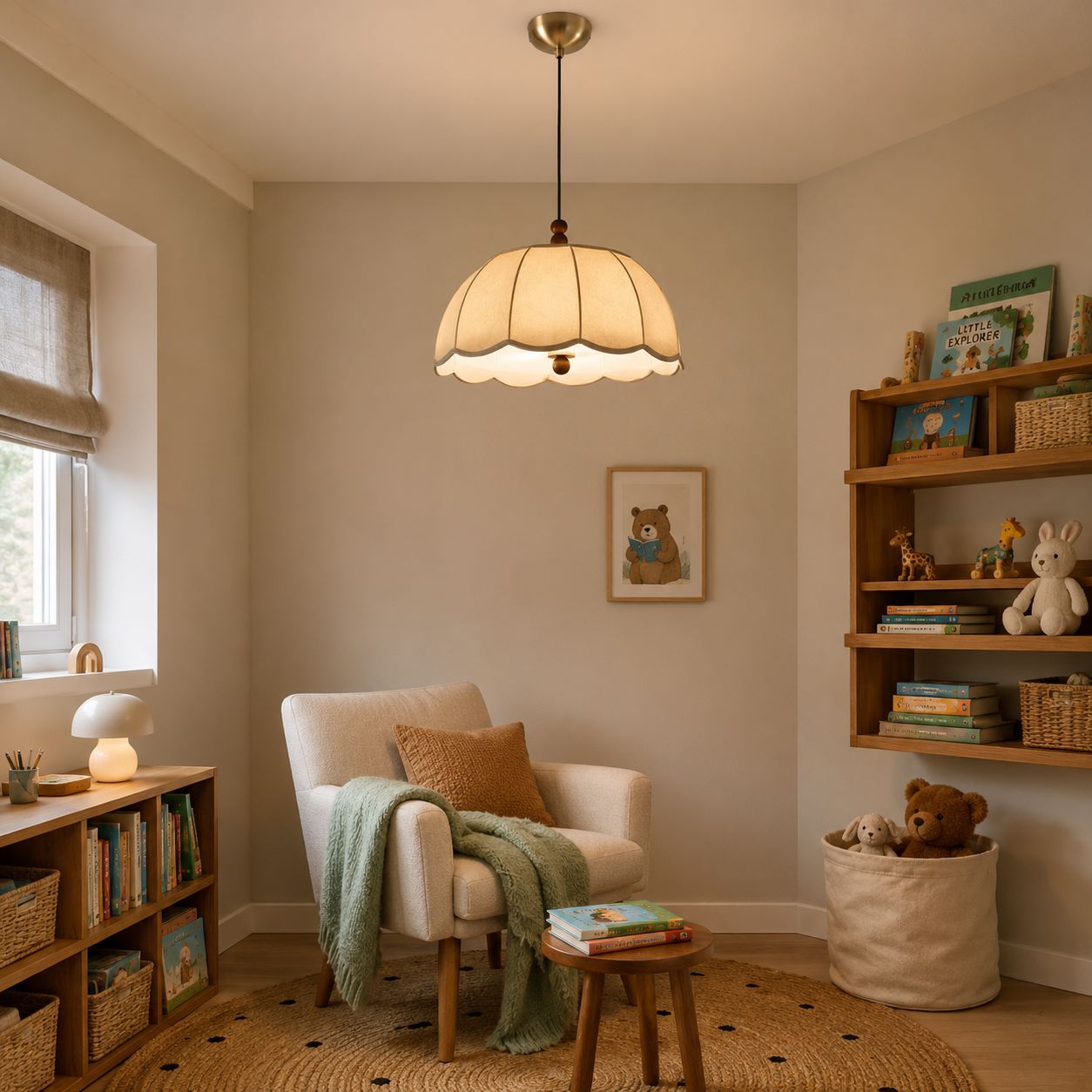 Yellow Fabric Pendant Light | Soft Shade E27 Ceiling Lamp Pendant Light Lightsin UK 