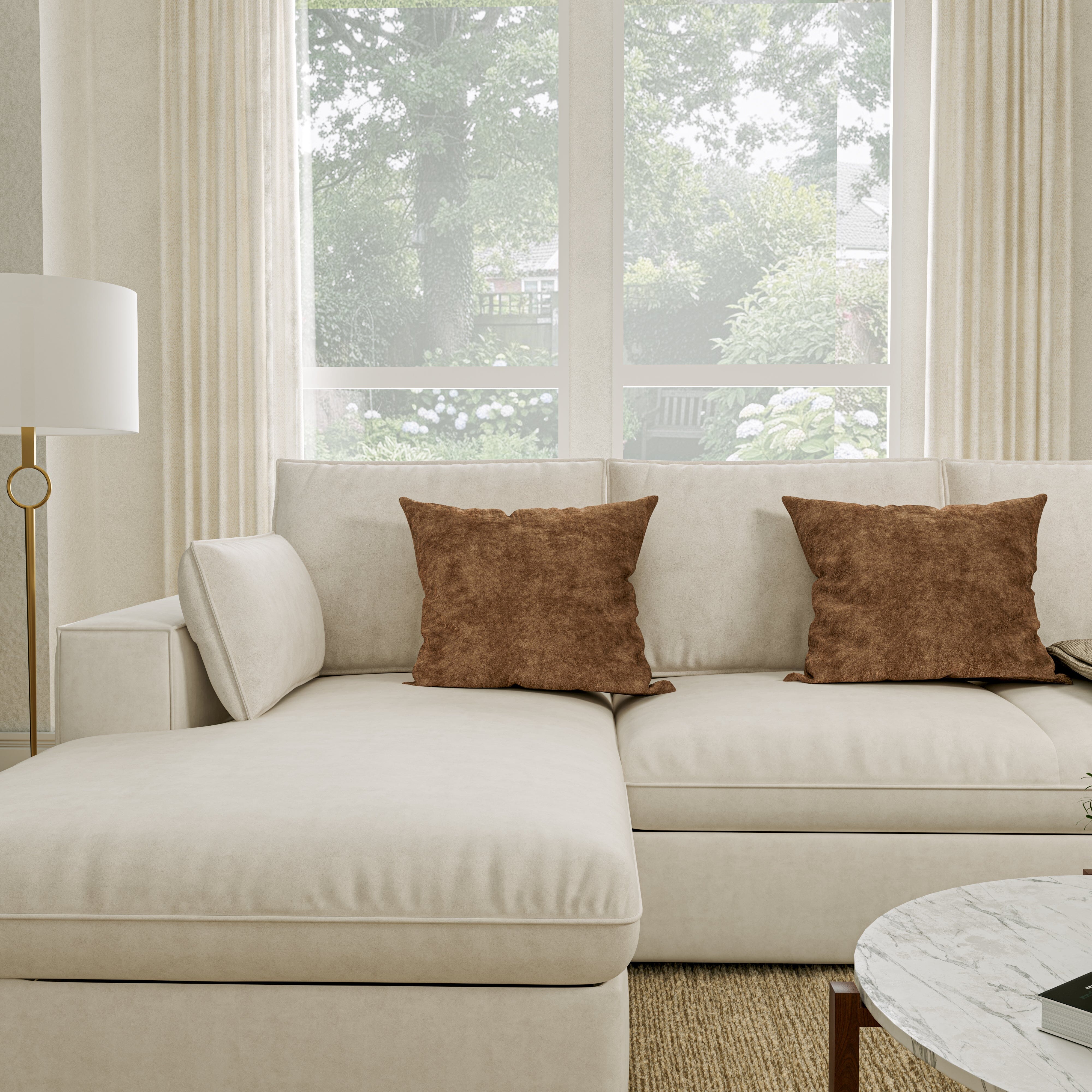 Cottonfy Creamy Tofu Block Pullout Sofa Bed with Storage Cottonfy UK 