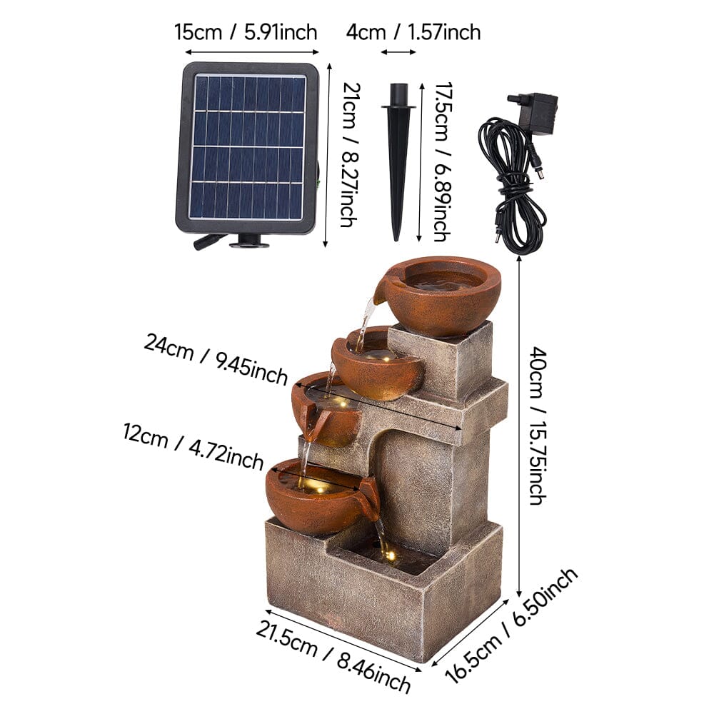 Outdoor Garden Water Feature with 2.4W Solar Water Pump Living and Home 