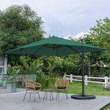 300cm Wide Garden Parasol Outdoor Hanging UV Resistant and Waterproof Umbrella for Patio Parasols Living and Home Parasol + Cross Base + Round Water Tank Green 