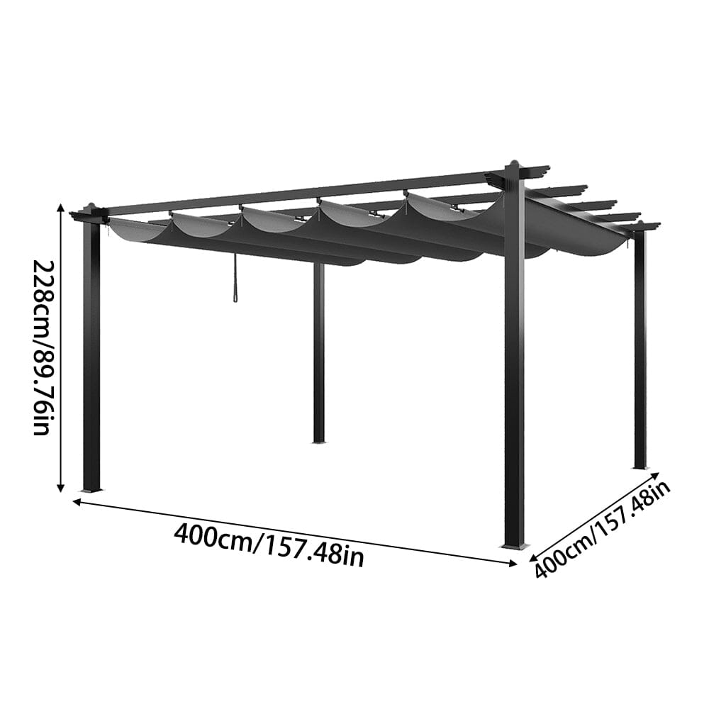 3x3m/3x4m/4x4m All-Aluminum Flat Top Tarp Tent -Off-White/Light Grey Living and Home 