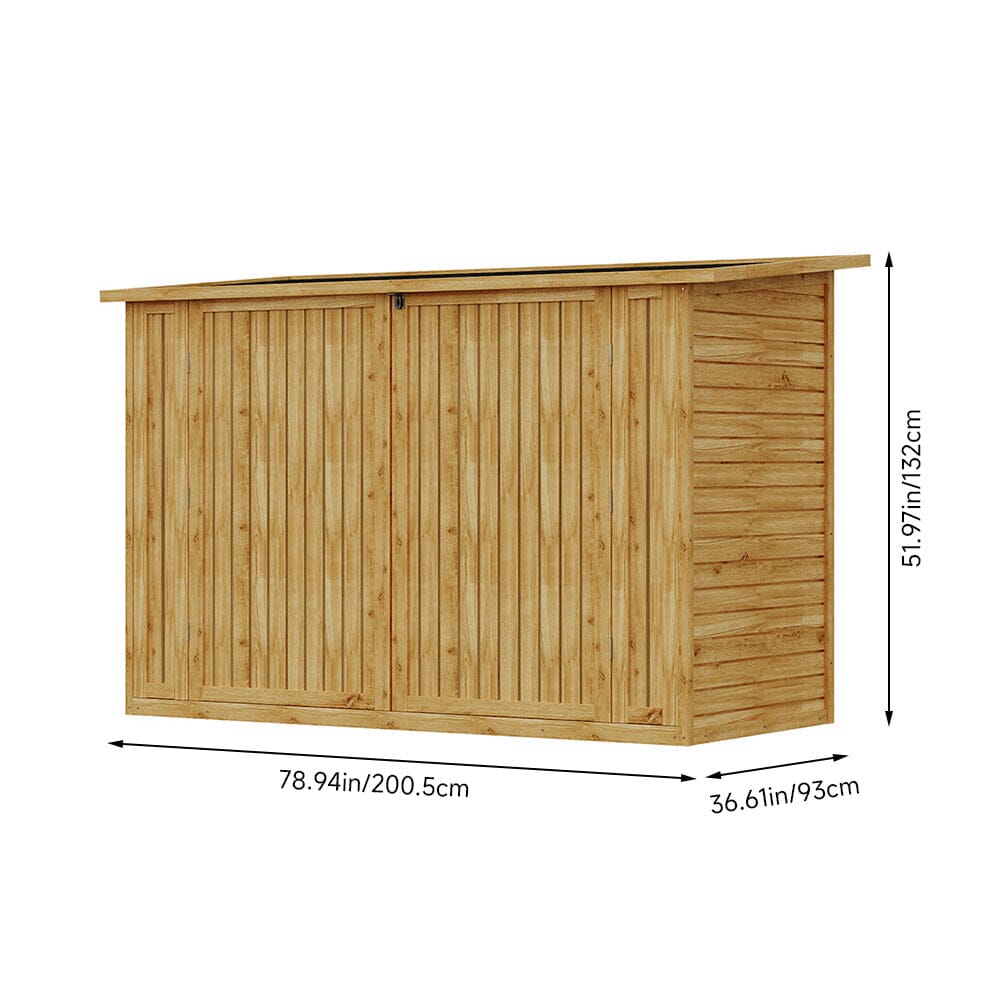 200.5x93x132cm / 220x103x133cm Wooden Bicycle Shed with Asphalt Roof and Steel Locking Door Living and Home 