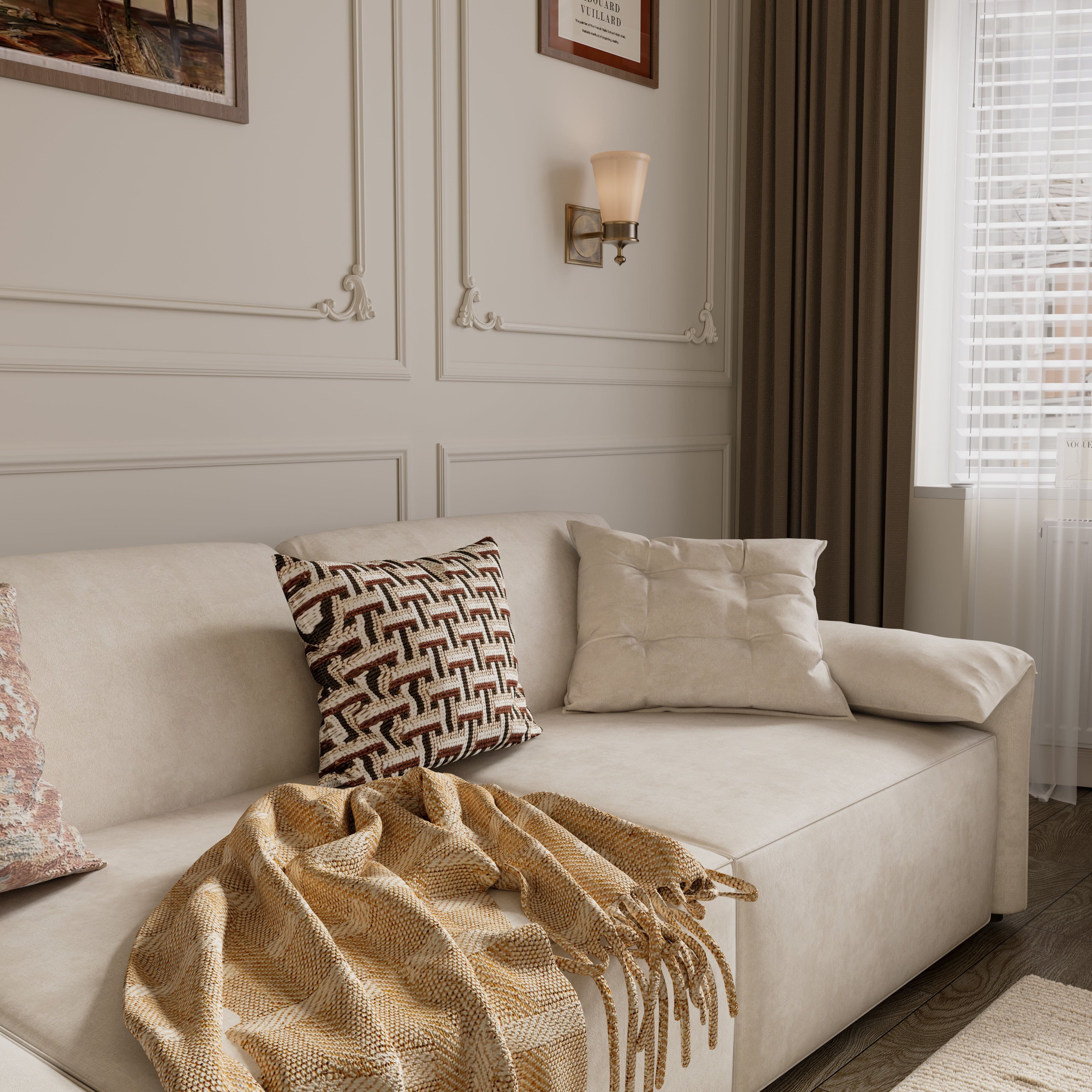 Cottonfy Convenient Remote Control Modular Chaise Sofa Bed Living and Home 