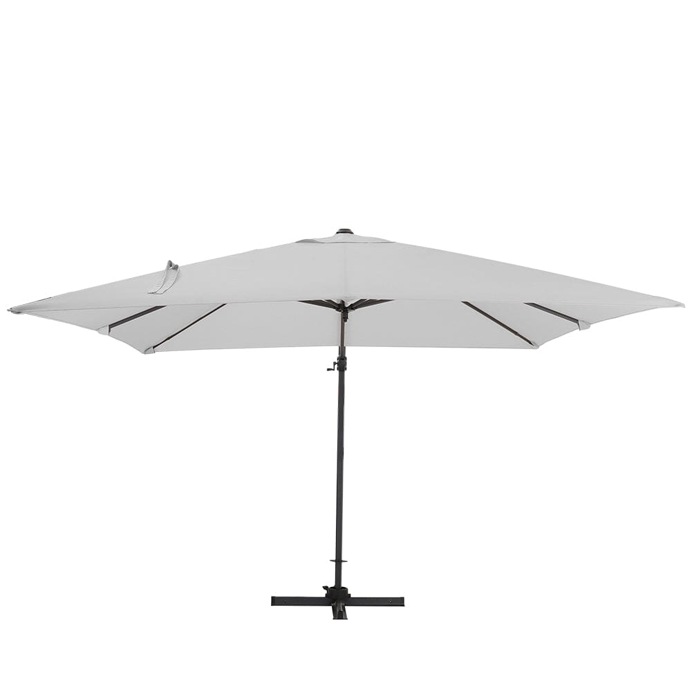 300cm Wide Garden Parasol Outdoor Hanging UV Resistant and Waterproof Umbrella for Patio Parasols Living and Home Parasol + Cross Base Light Grey 