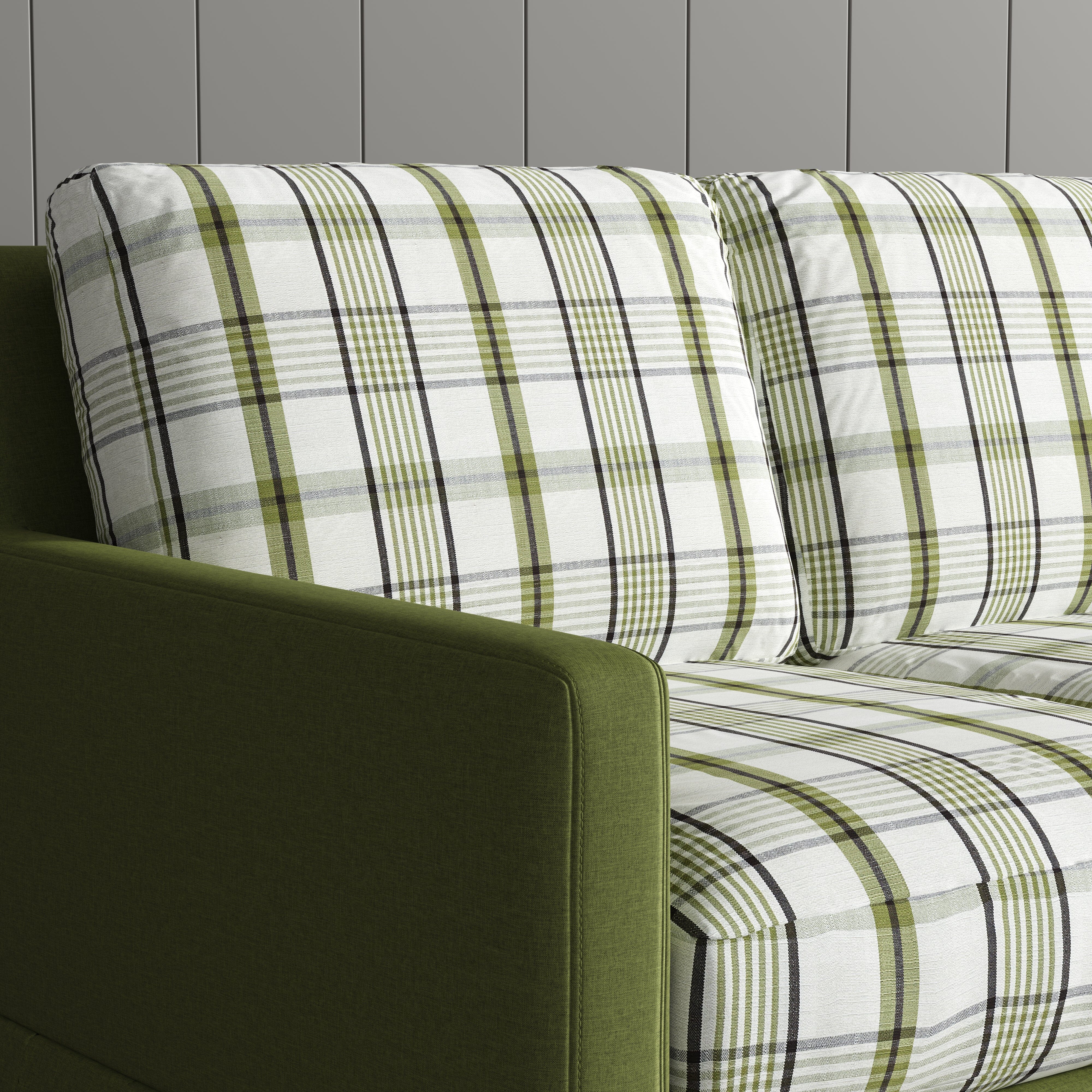 Cottonfy Country Check Sofa with Removable Skirted Covers Living and Home 