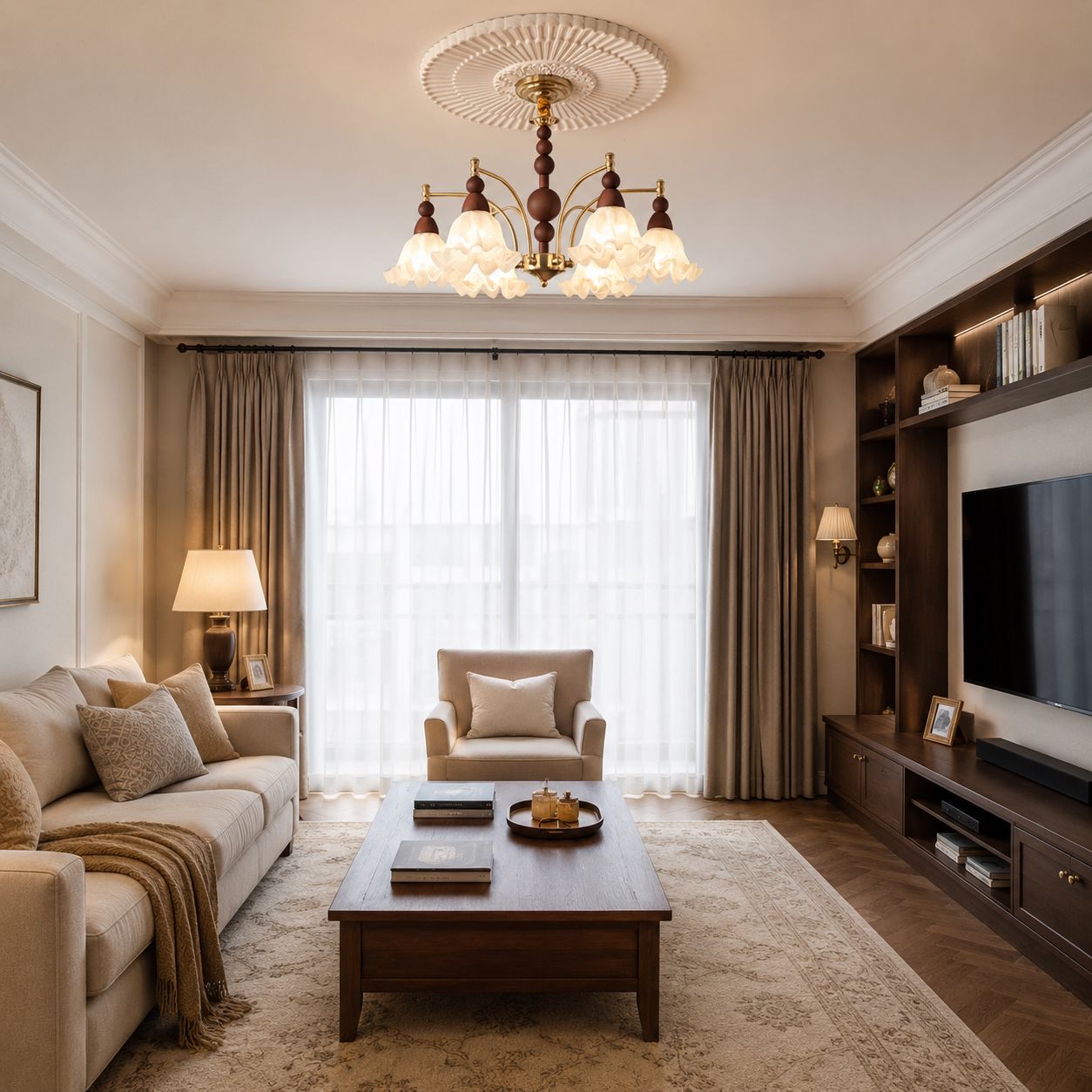 6-Light White Glass Chandelier | Adjustable E27 Ceiling Lamp Pendant Light Lightsin UK 