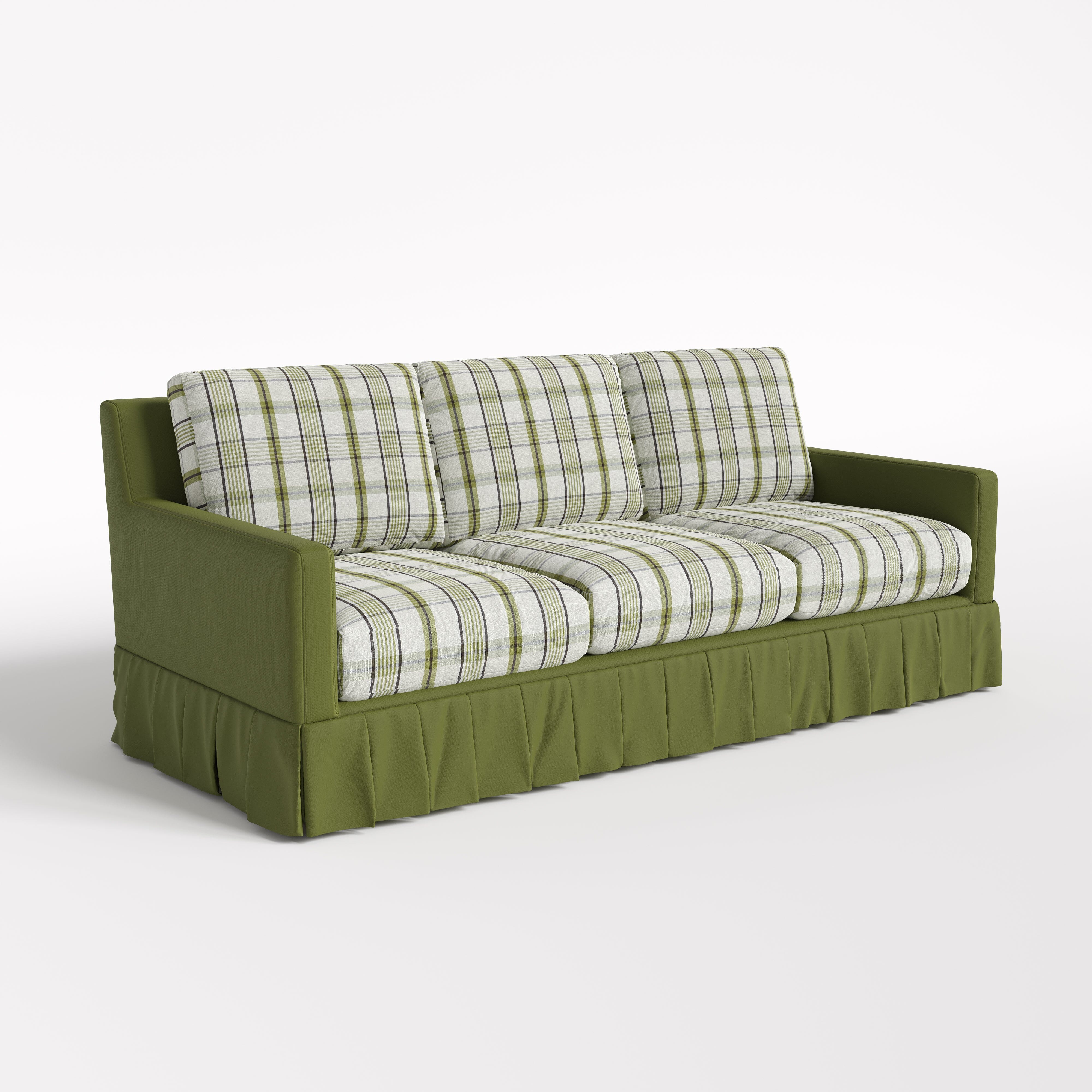 Cottonfy Country Check Sofa with Removable Skirted Covers Living and Home 